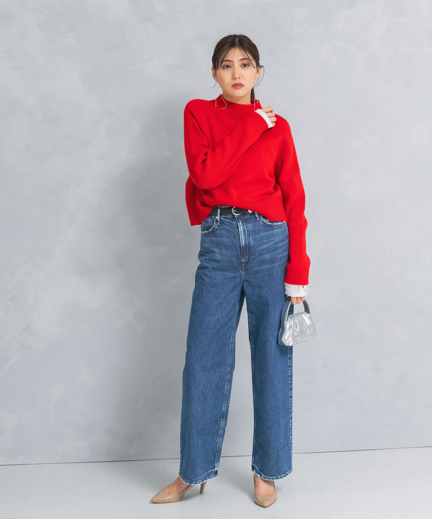 URBAN RESEARCH ROSSO「ショートハイネックホールニット」|ニット・セーター|