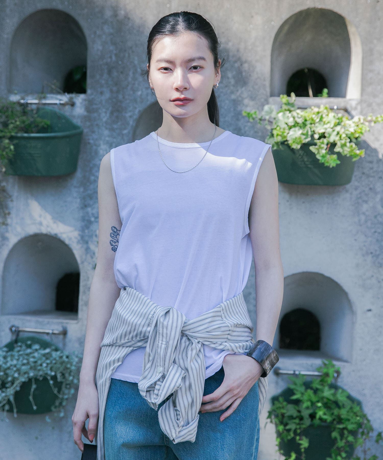 URBAN RESEARCH「new basic　ドライツイストノースリーブカットソー」|Tシャツ・カットソー|