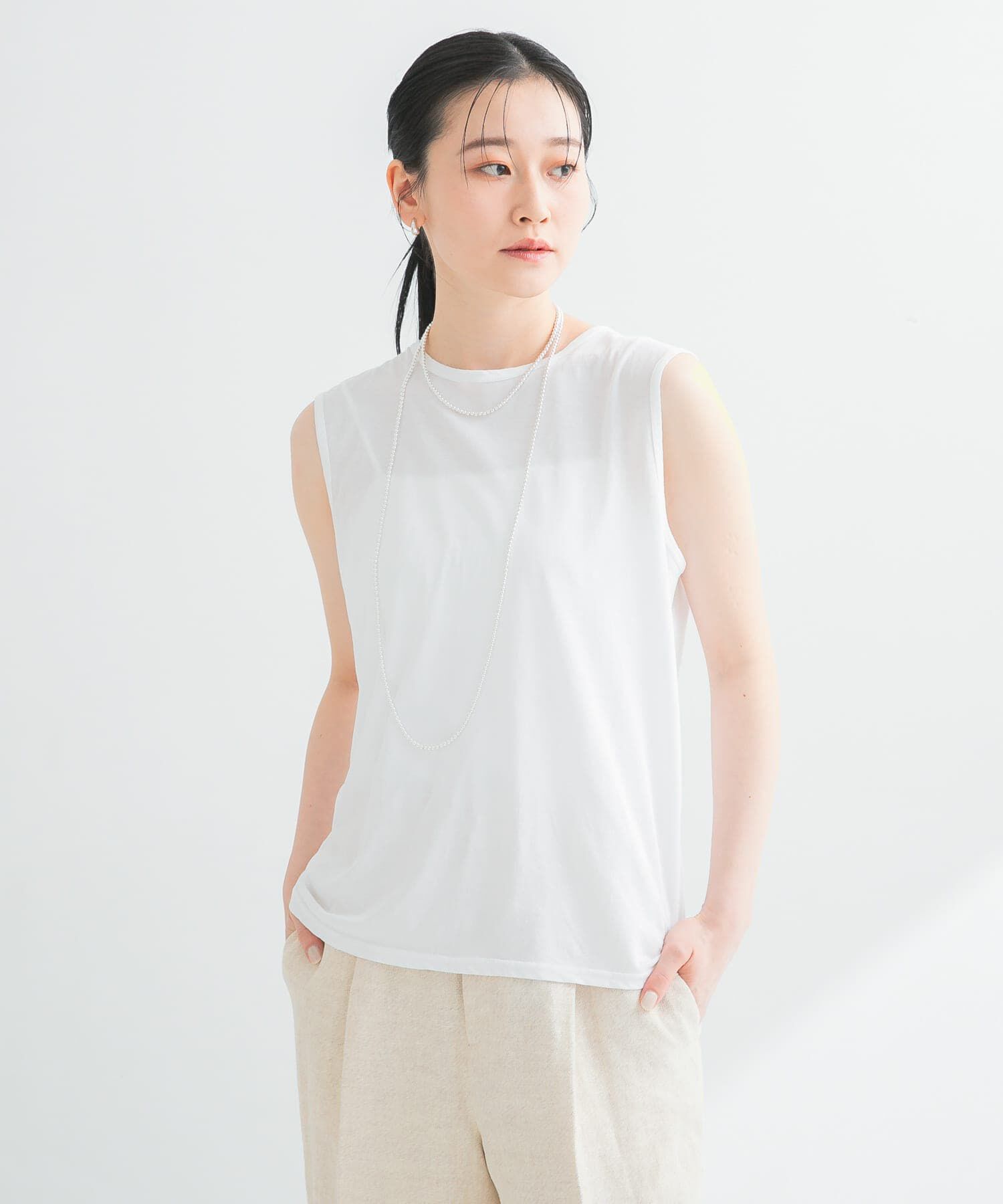 URBAN RESEARCH「new basic　ドライツイストノースリーブカットソー」|Tシャツ・カットソー|