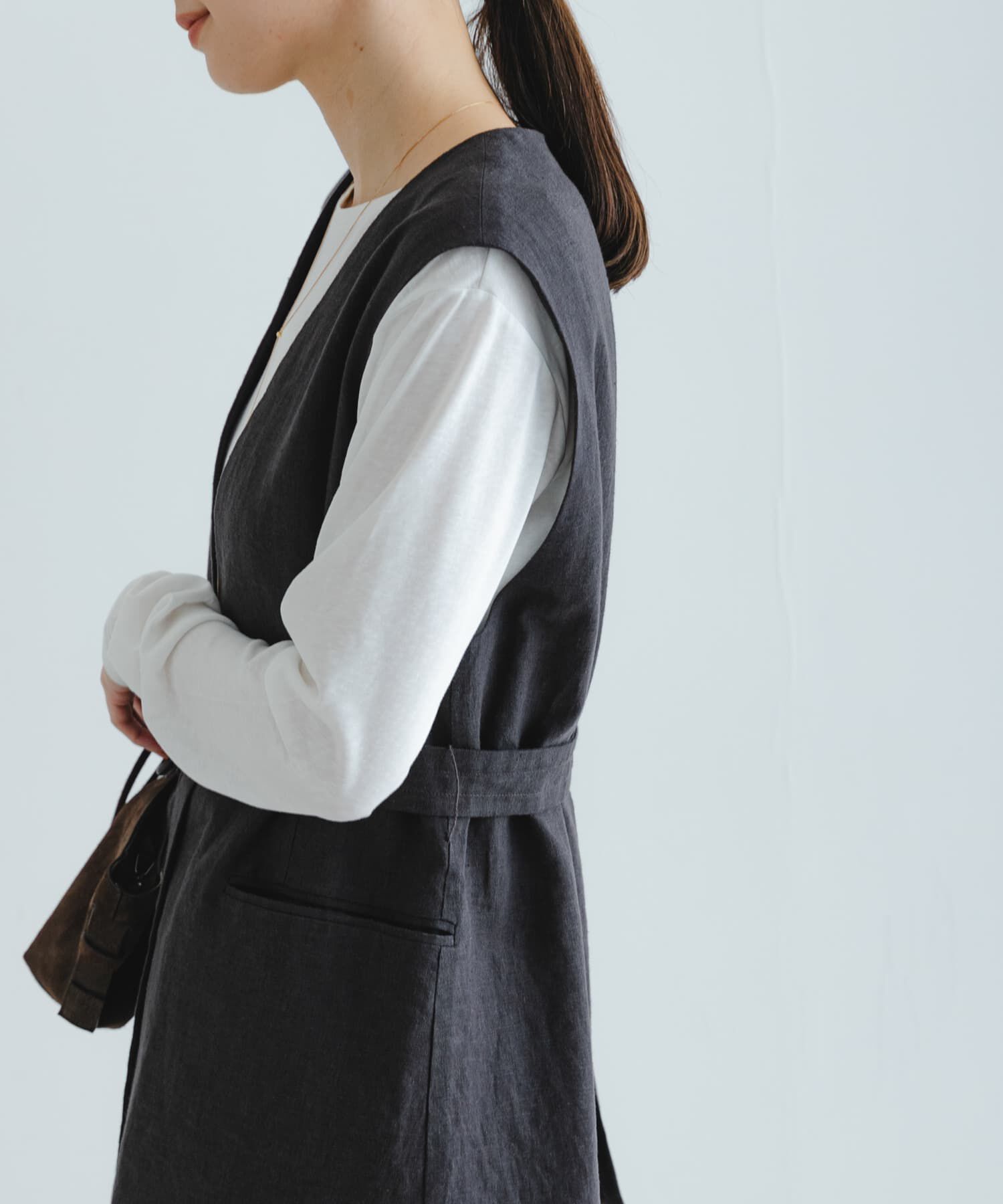 URBAN RESEARCH「ベルトデザインリネンジレ」|ベスト・ジレ|