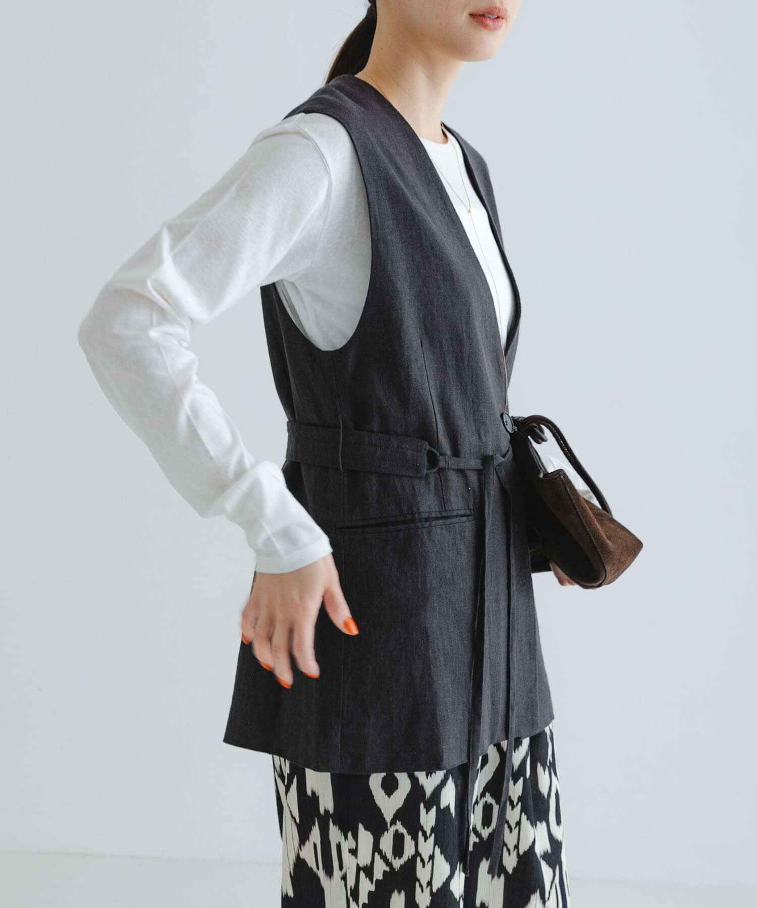 URBAN RESEARCH「ベルトデザインリネンジレ」|ベスト・ジレ|