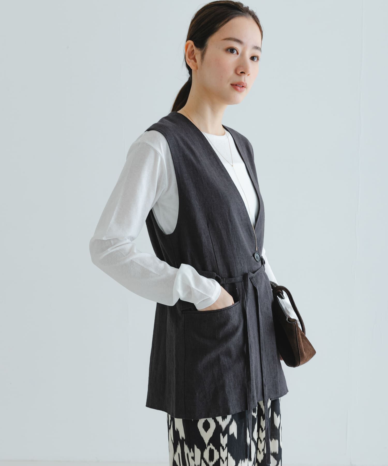 URBAN RESEARCH「ベルトデザインリネンジレ」|ベスト・ジレ|