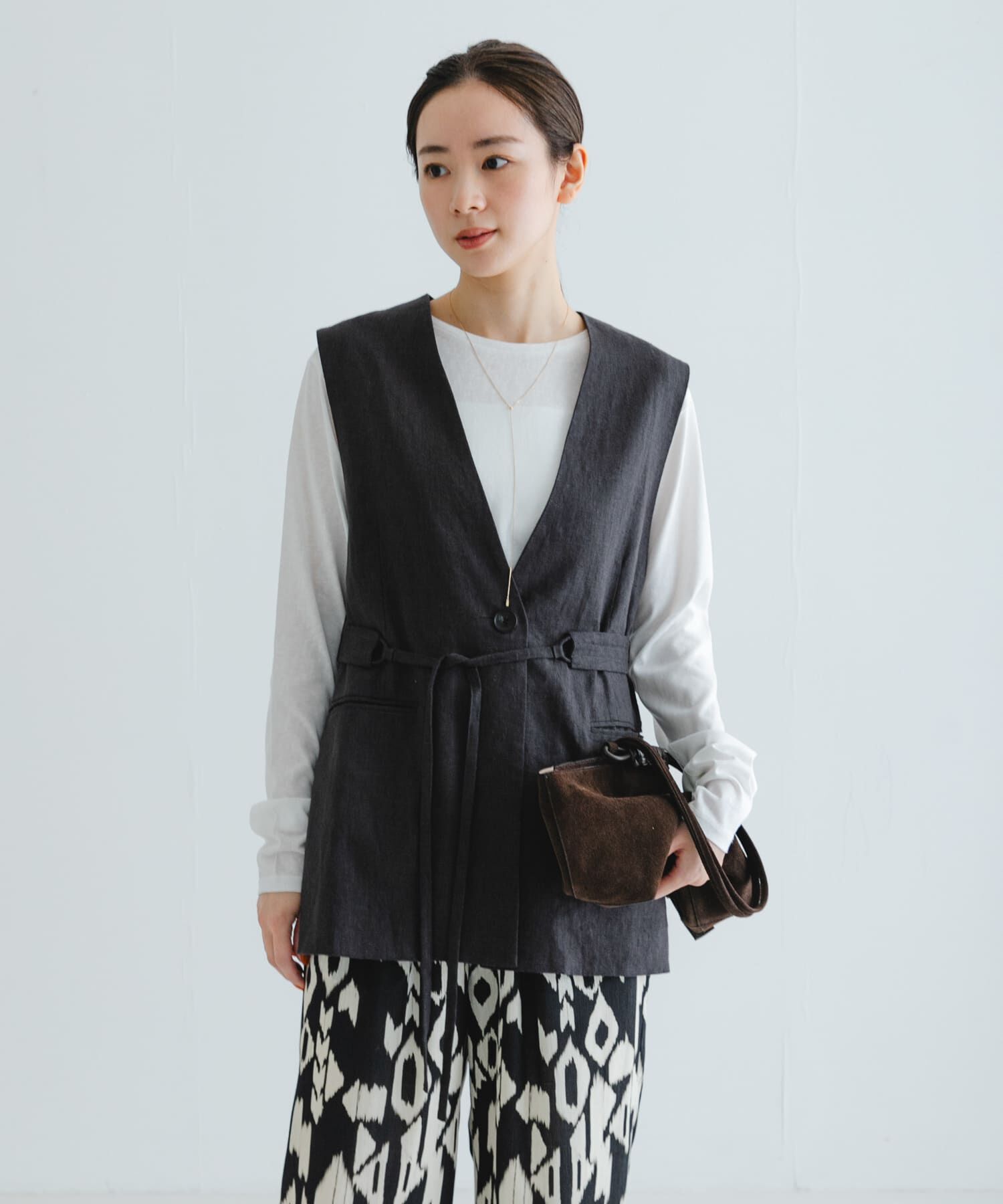 URBAN RESEARCH「ベルトデザインリネンジレ」|ベスト・ジレ|