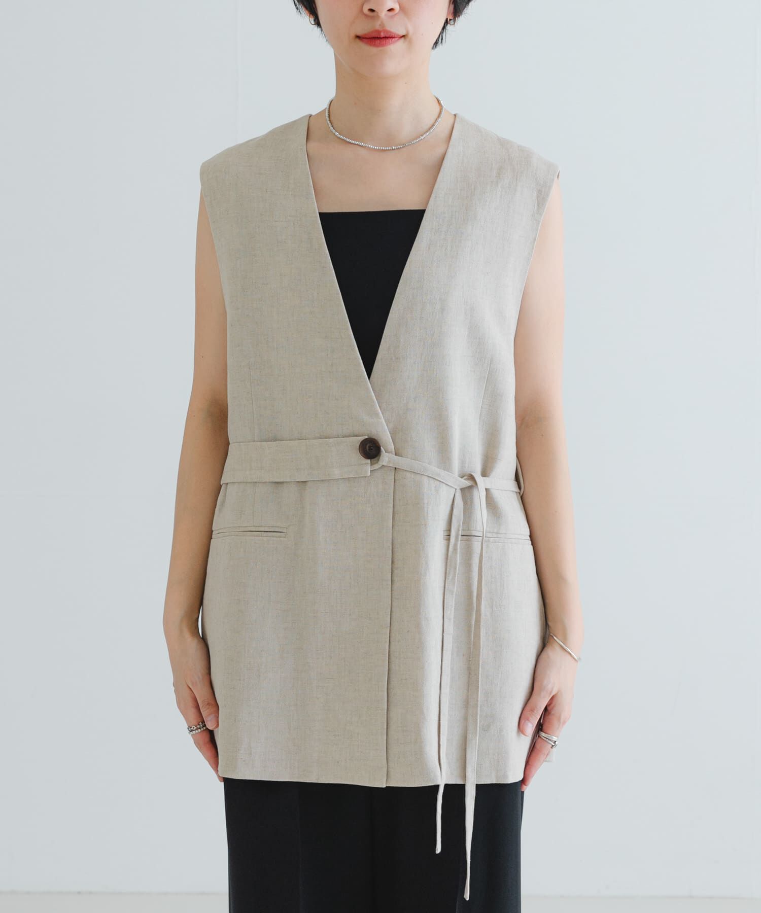 URBAN RESEARCH「ベルトデザインリネンジレ」|ベスト・ジレ|