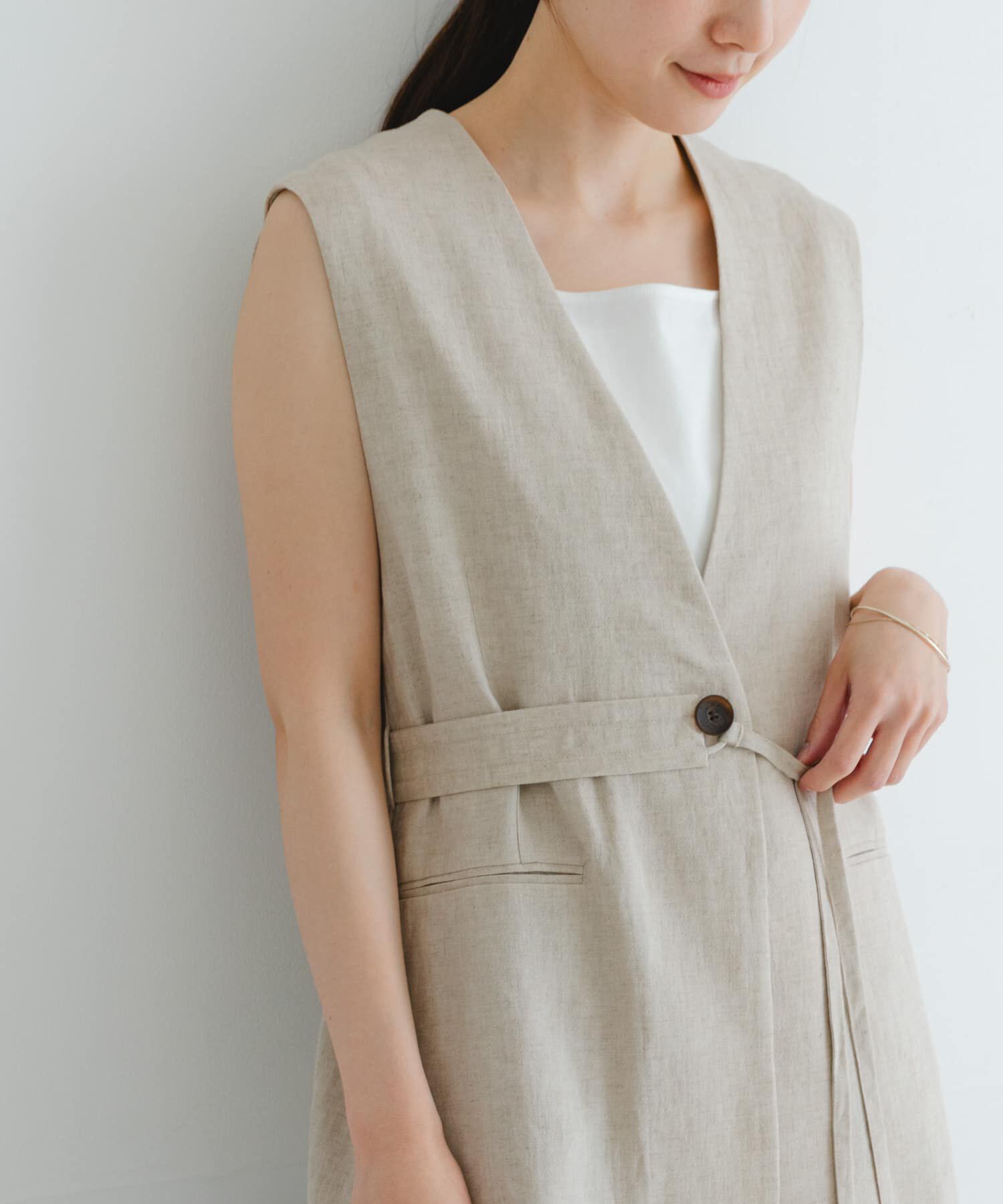 URBAN RESEARCH「ベルトデザインリネンジレ」|ベスト・ジレ|
