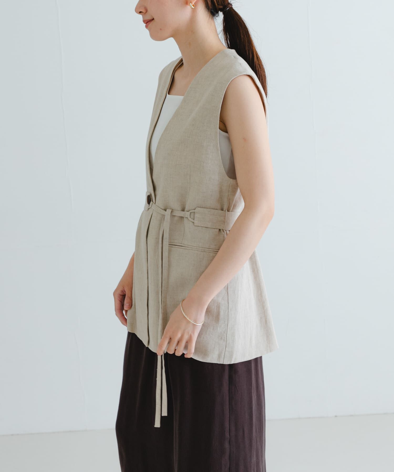 URBAN RESEARCH「ベルトデザインリネンジレ」|ベスト・ジレ|