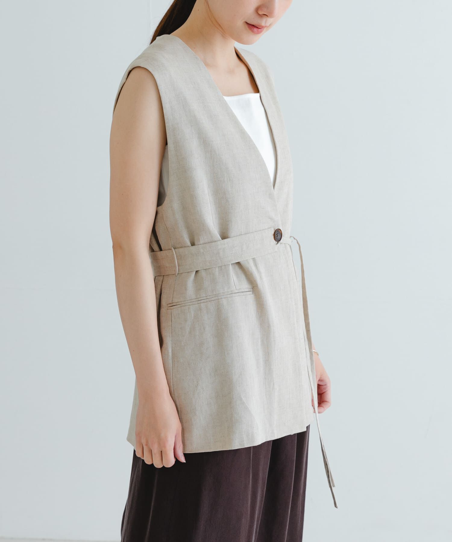 URBAN RESEARCH「ベルトデザインリネンジレ」|ベスト・ジレ|
