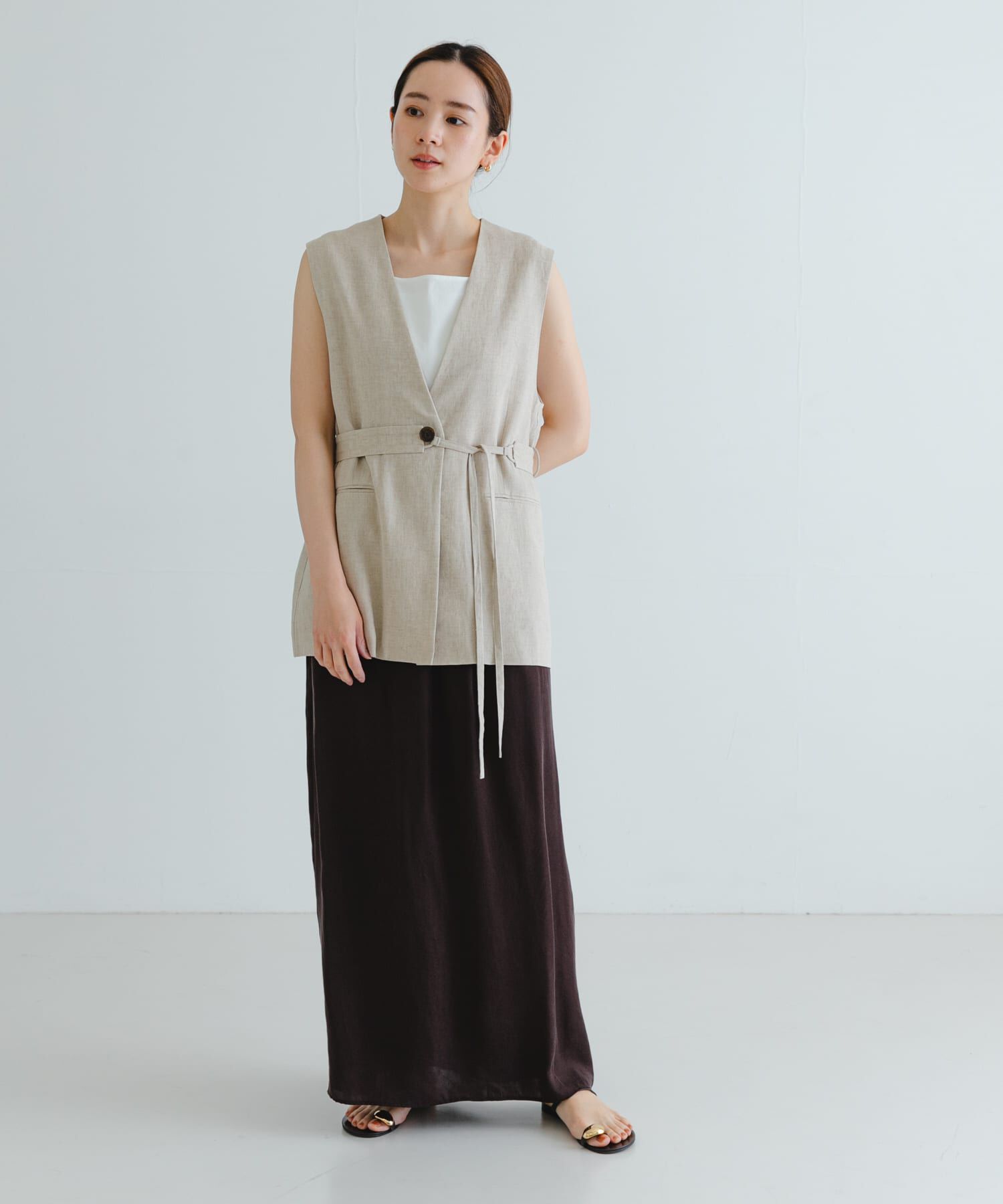 URBAN RESEARCH「ベルトデザインリネンジレ」|ベスト・ジレ|