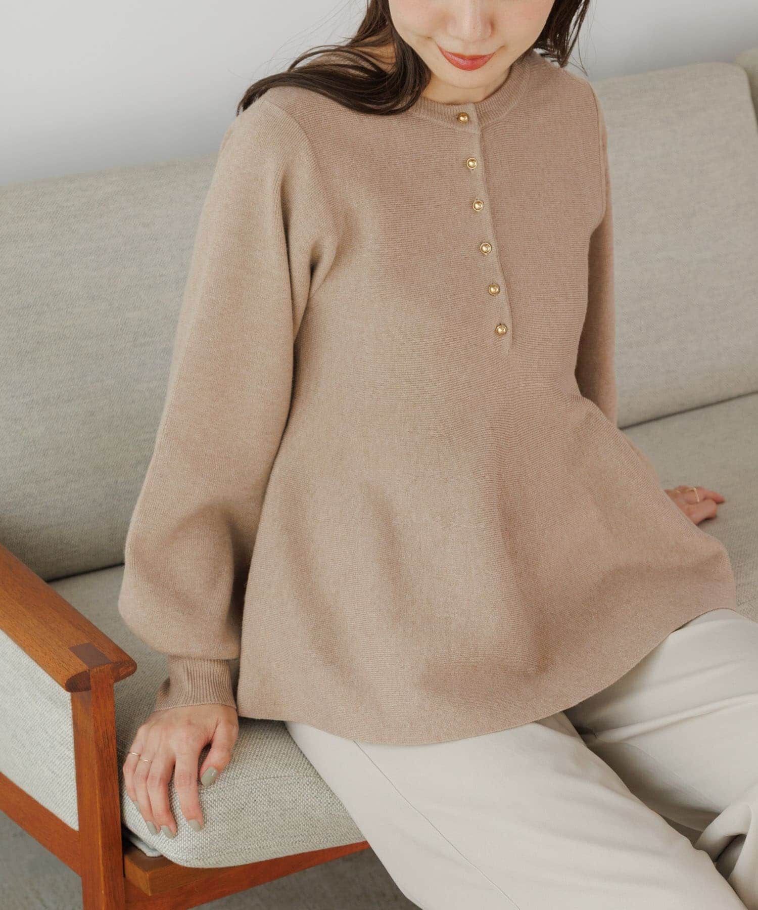 Sonny Label 「『WEB限定』2WAYペプラムニットプルオーバー」|ニット・セーター|ベージュ