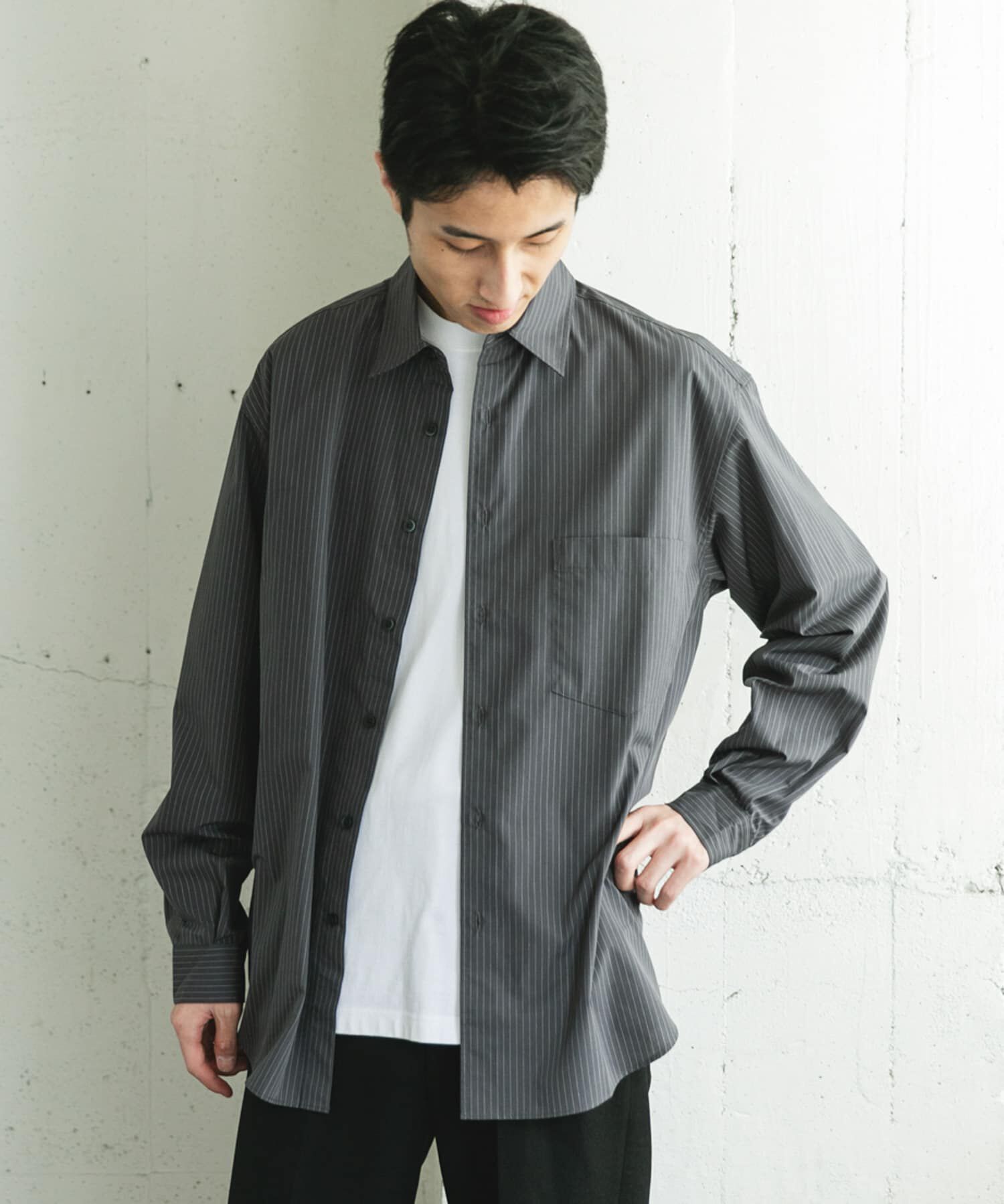 URBAN RESEARCH DOORS「TCブロードレギュラーカラーロングスリーブシャツ」|シャツ・ブラウス|