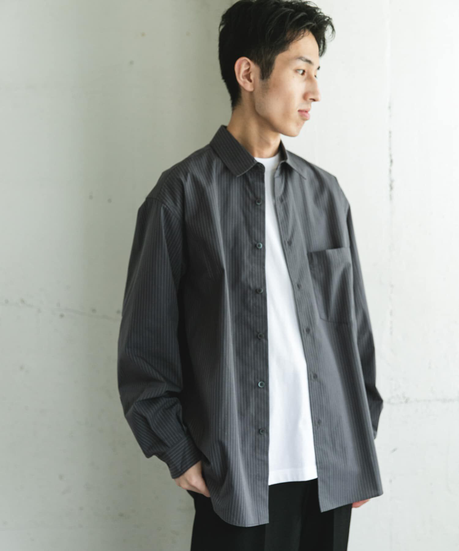 URBAN RESEARCH DOORS「TCブロードレギュラーカラーロングスリーブシャツ」|シャツ・ブラウス|