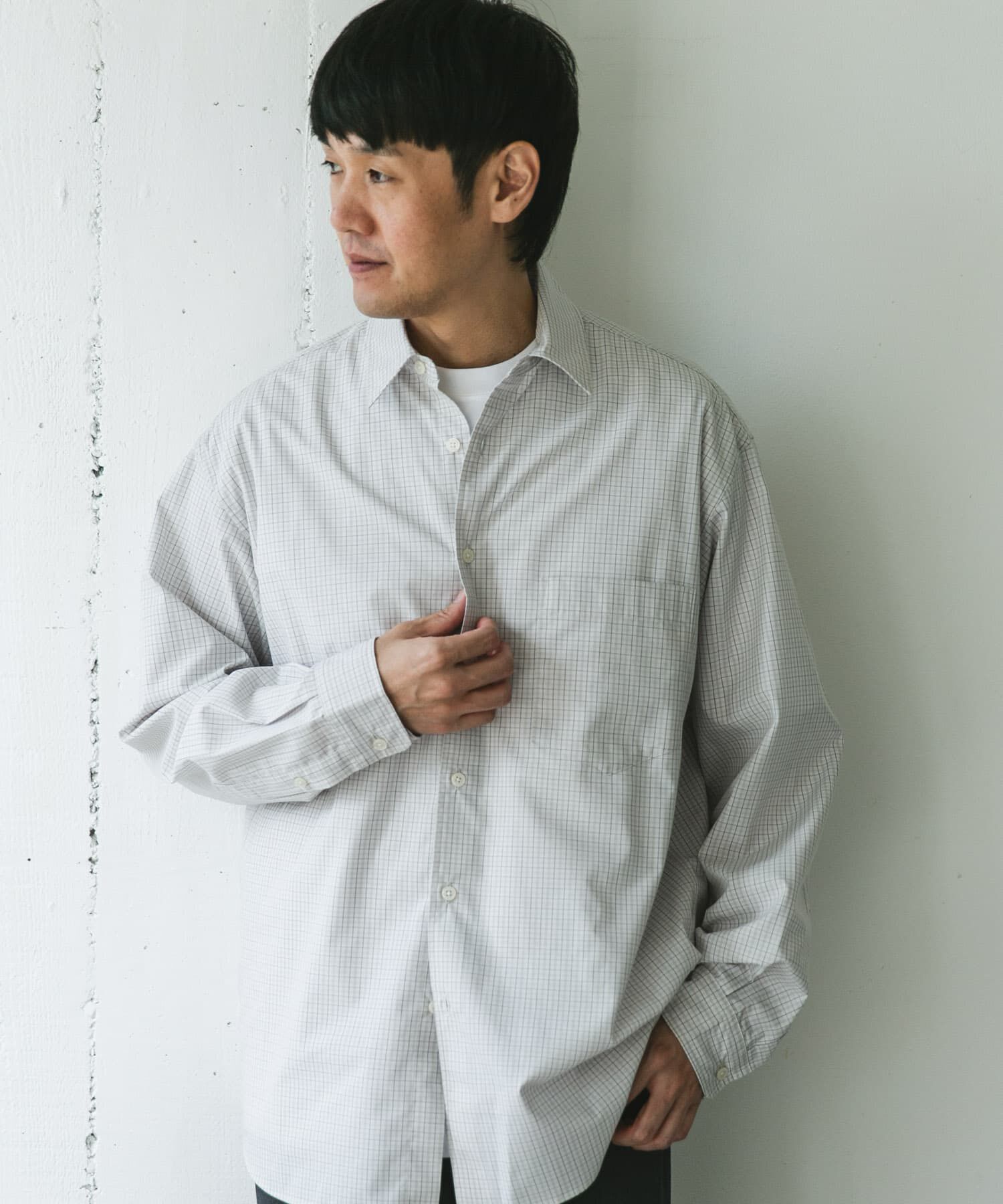 URBAN RESEARCH DOORS「TCブロードレギュラーカラーロングスリーブシャツ」|シャツ・ブラウス|