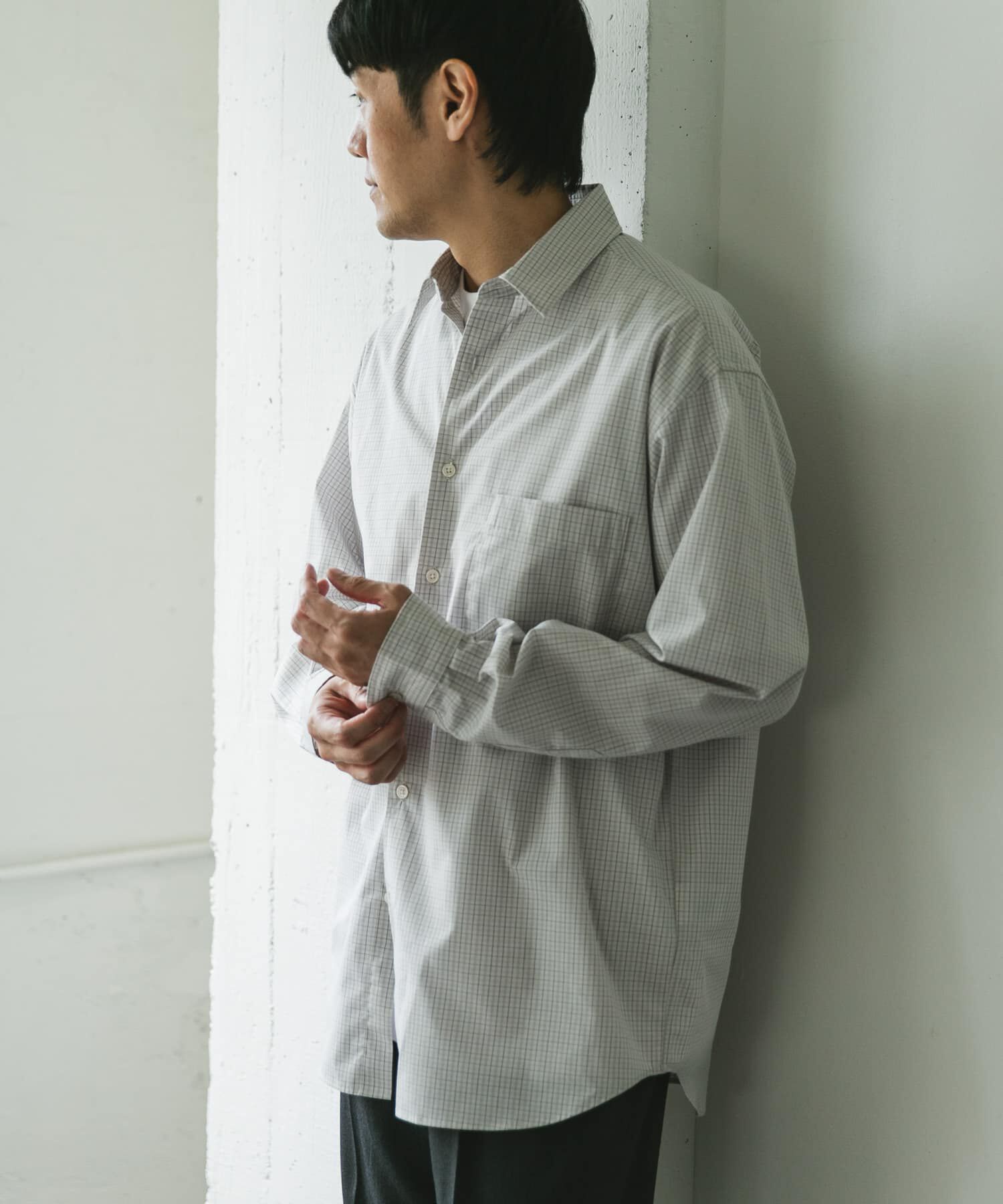 URBAN RESEARCH DOORS「TCブロードレギュラーカラーロングスリーブシャツ」|シャツ・ブラウス|