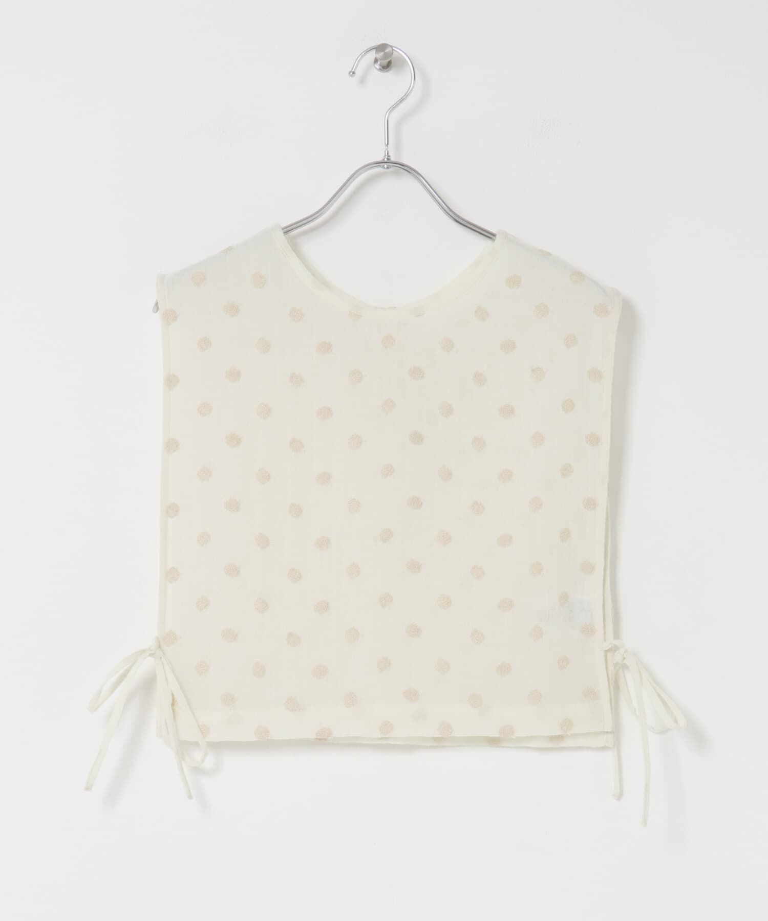 かぐれ「ドット刺繍ウールガーゼビブ」|ベスト・ジレ|