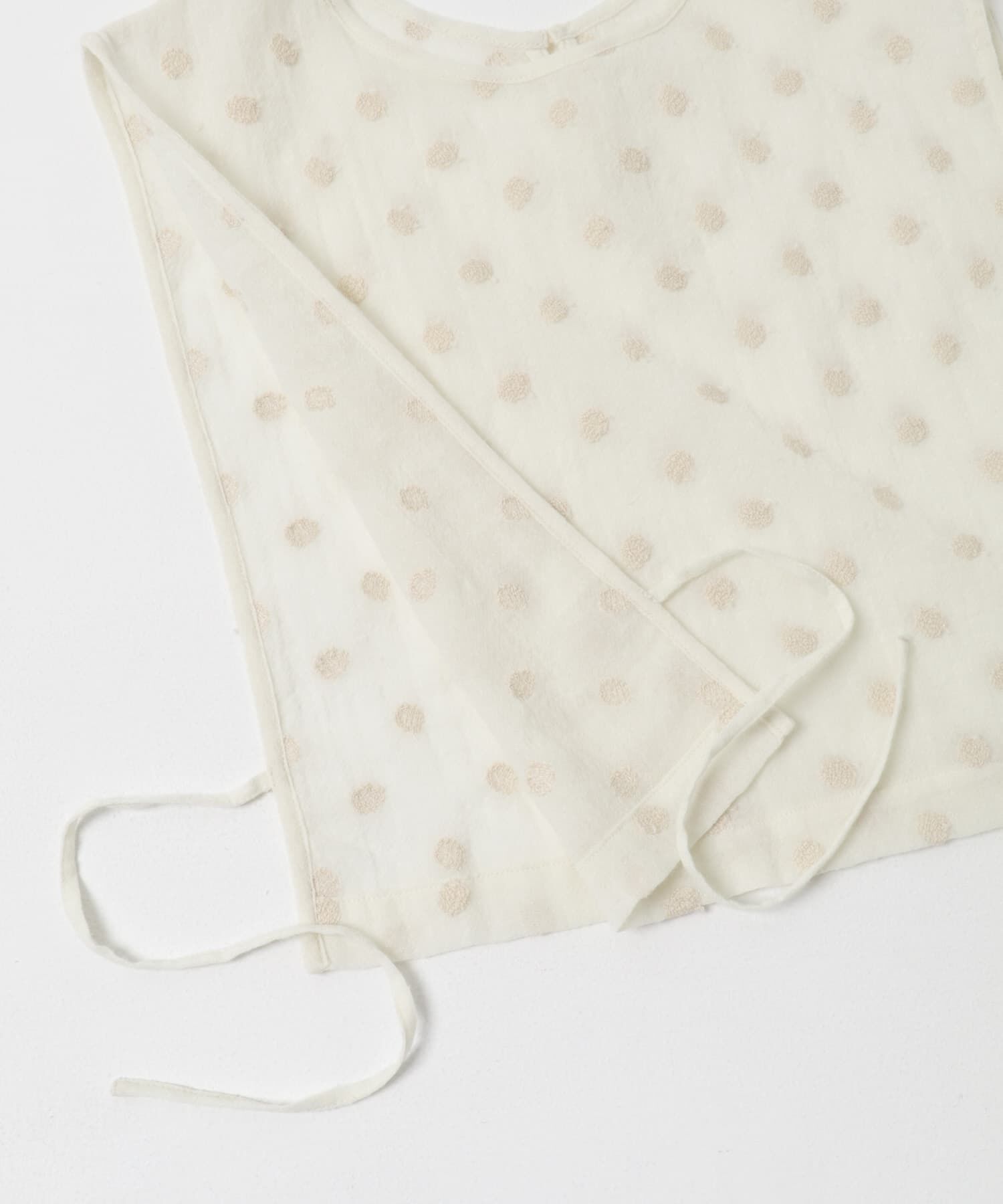 かぐれ「ドット刺繍ウールガーゼビブ」|ベスト・ジレ|