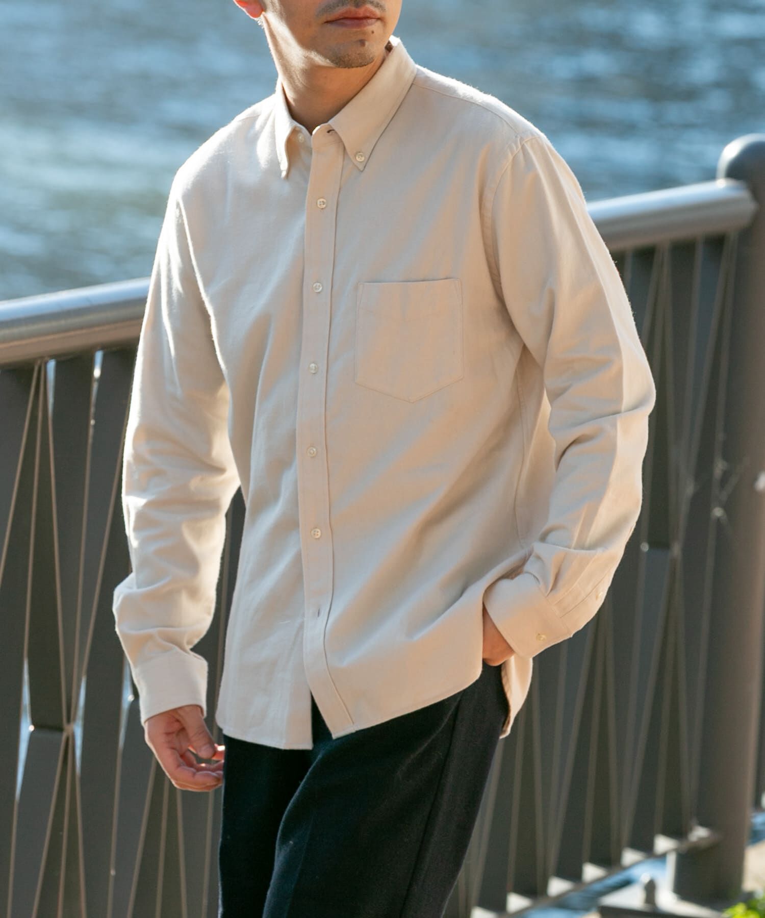 URBAN RESEARCH ROSSO「『抗菌 / 防臭』『XXLサイズあり』ハイパフォーマンスフランネルシャツ」|シャツ・ブラウス|アイボリー