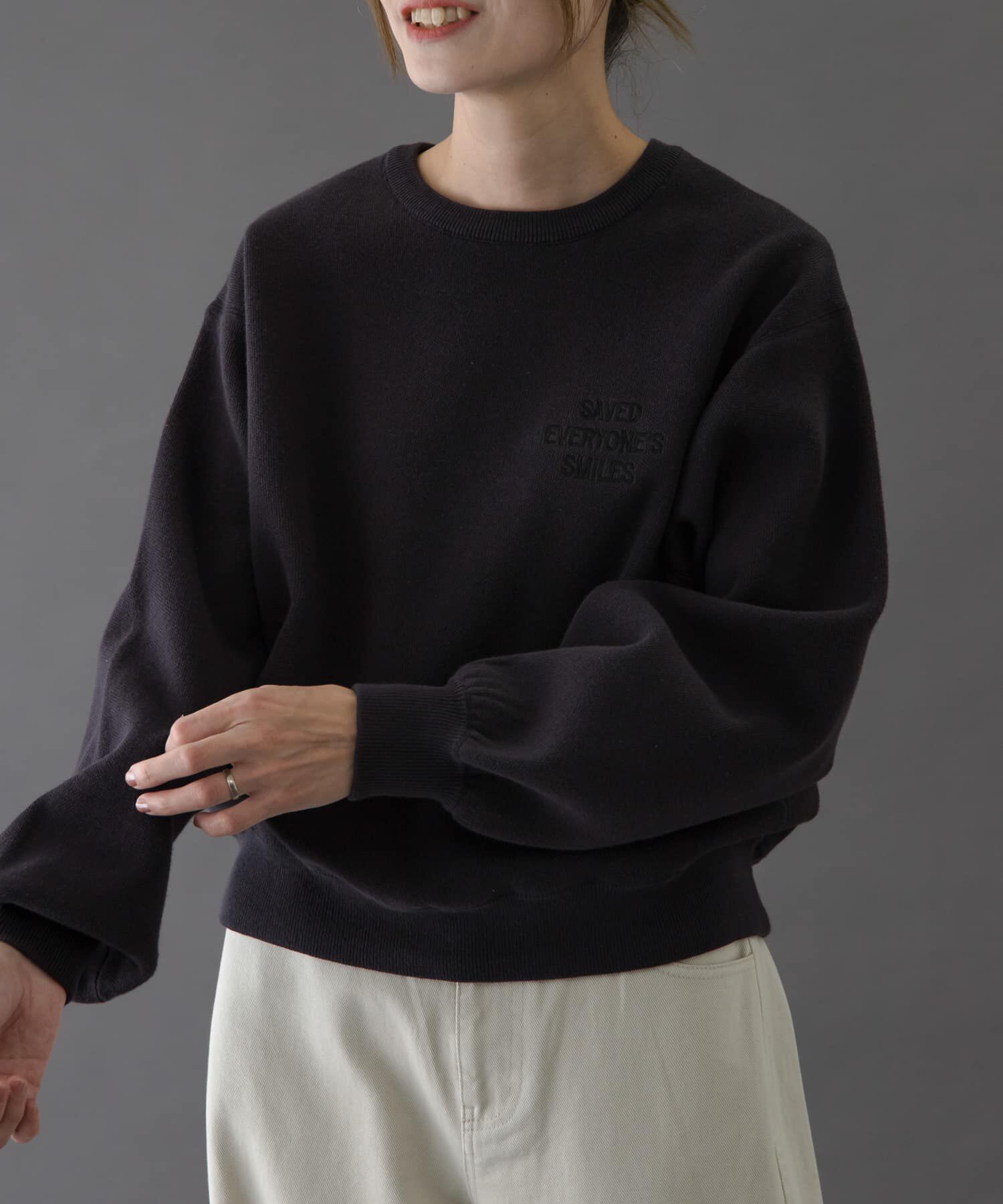 URBAN RESEARCH DOORS「FORK&SPOON　エンブロイダリーロゴニットプルオーバー」|ニット・セーター|