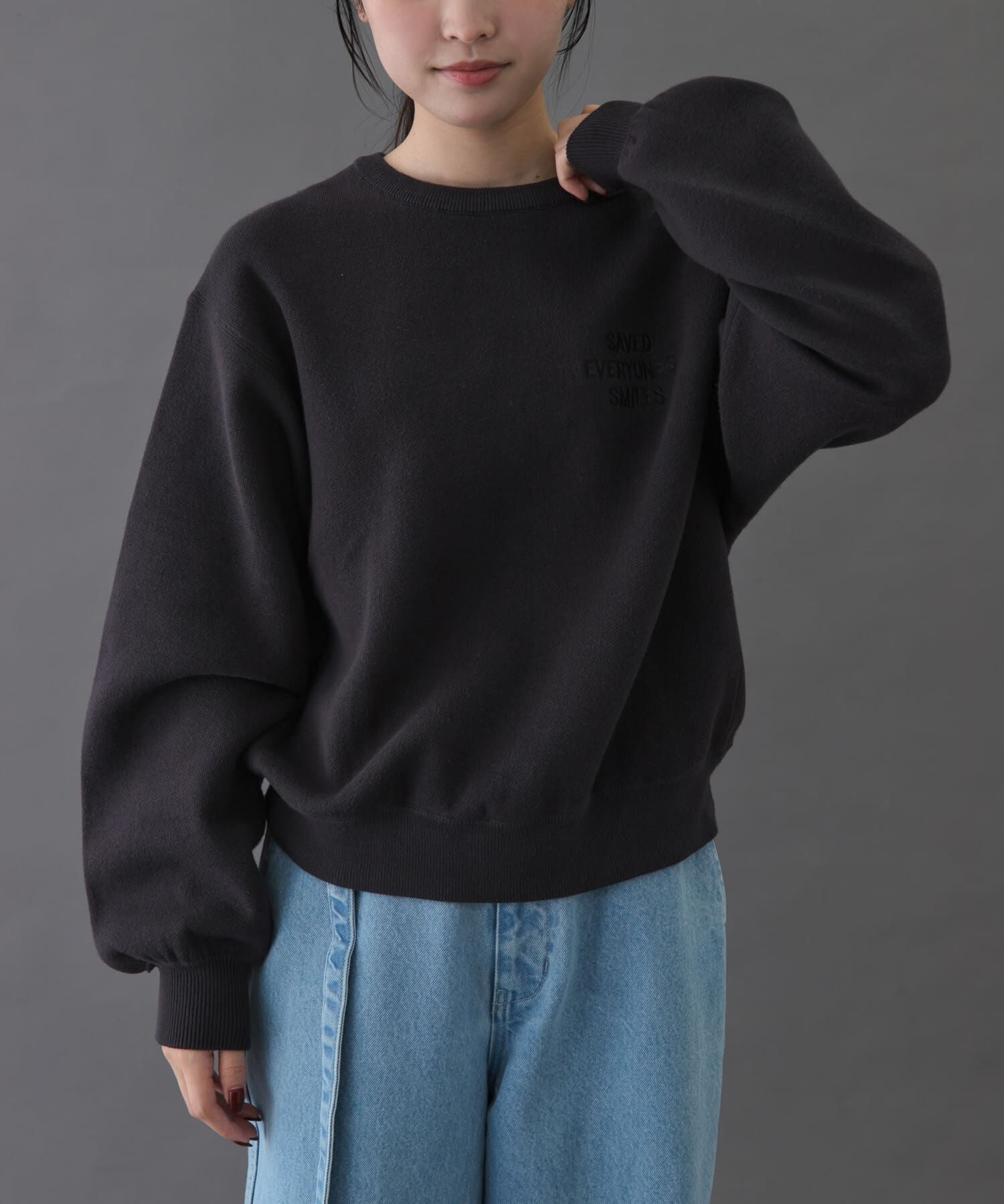 URBAN RESEARCH DOORS「FORK&SPOON　エンブロイダリーロゴニットプルオーバー」|ニット・セーター|