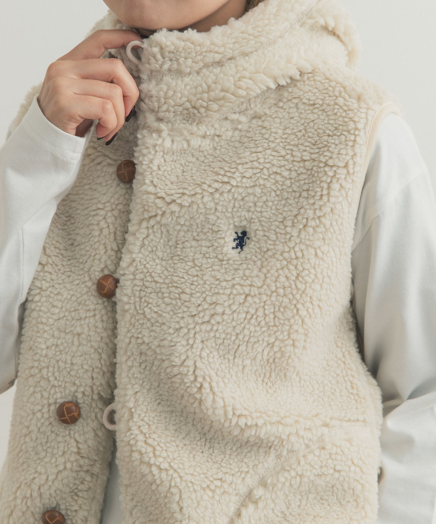 URBAN RESEARCH DOORS「GYMPHLEX　BOA HOODED VEST」|ベスト・ジレ|