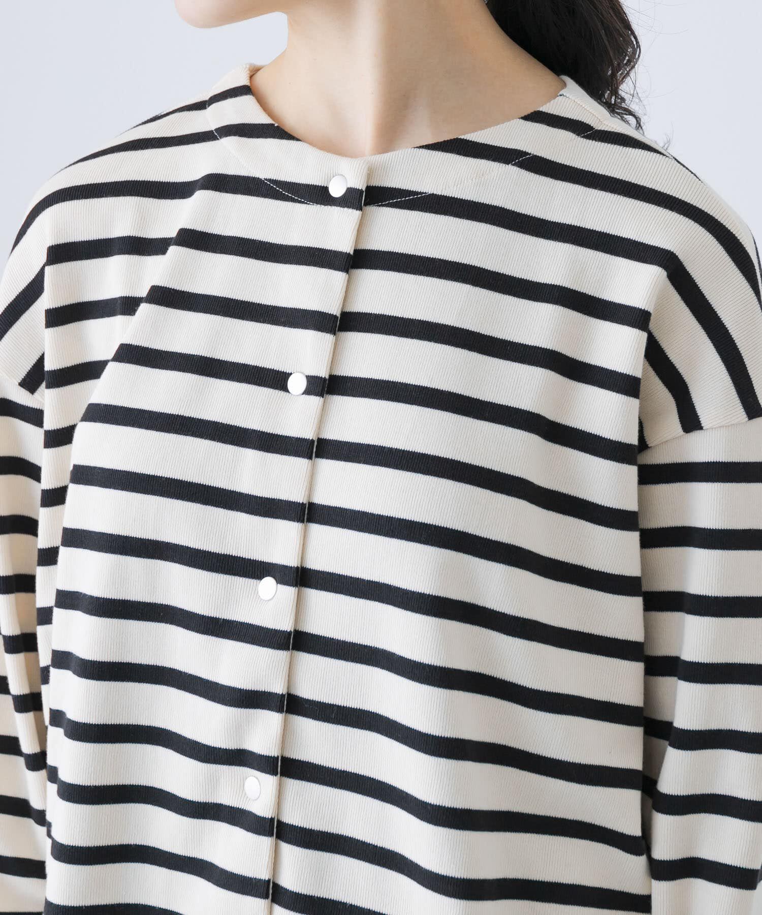 かぐれ「コットンフライススナップカーディガン」|カーディガン|