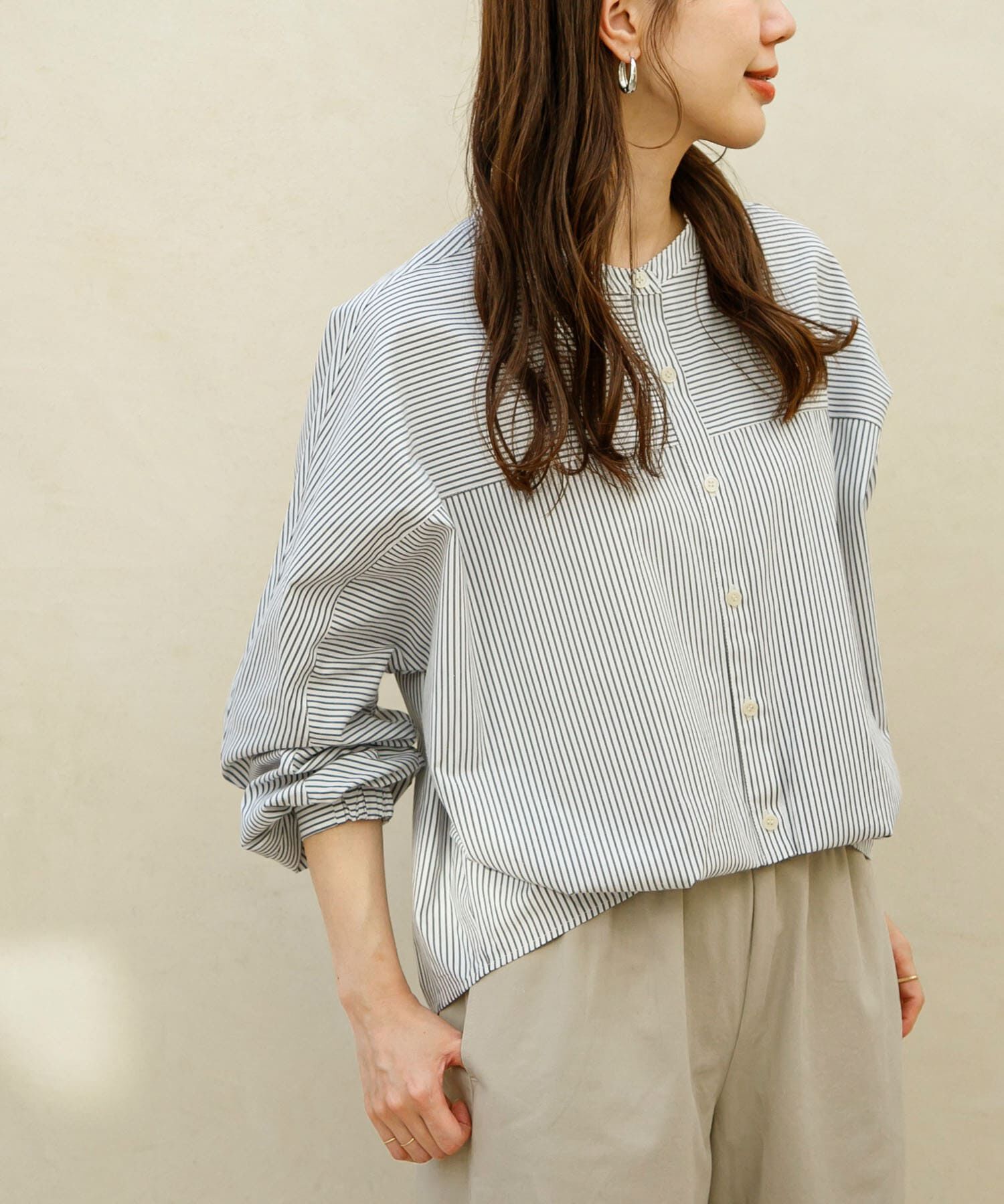 Sonny Label 「『WEB限定』フロントタックバンドカラーシャツ」|シャツ・ブラウス|