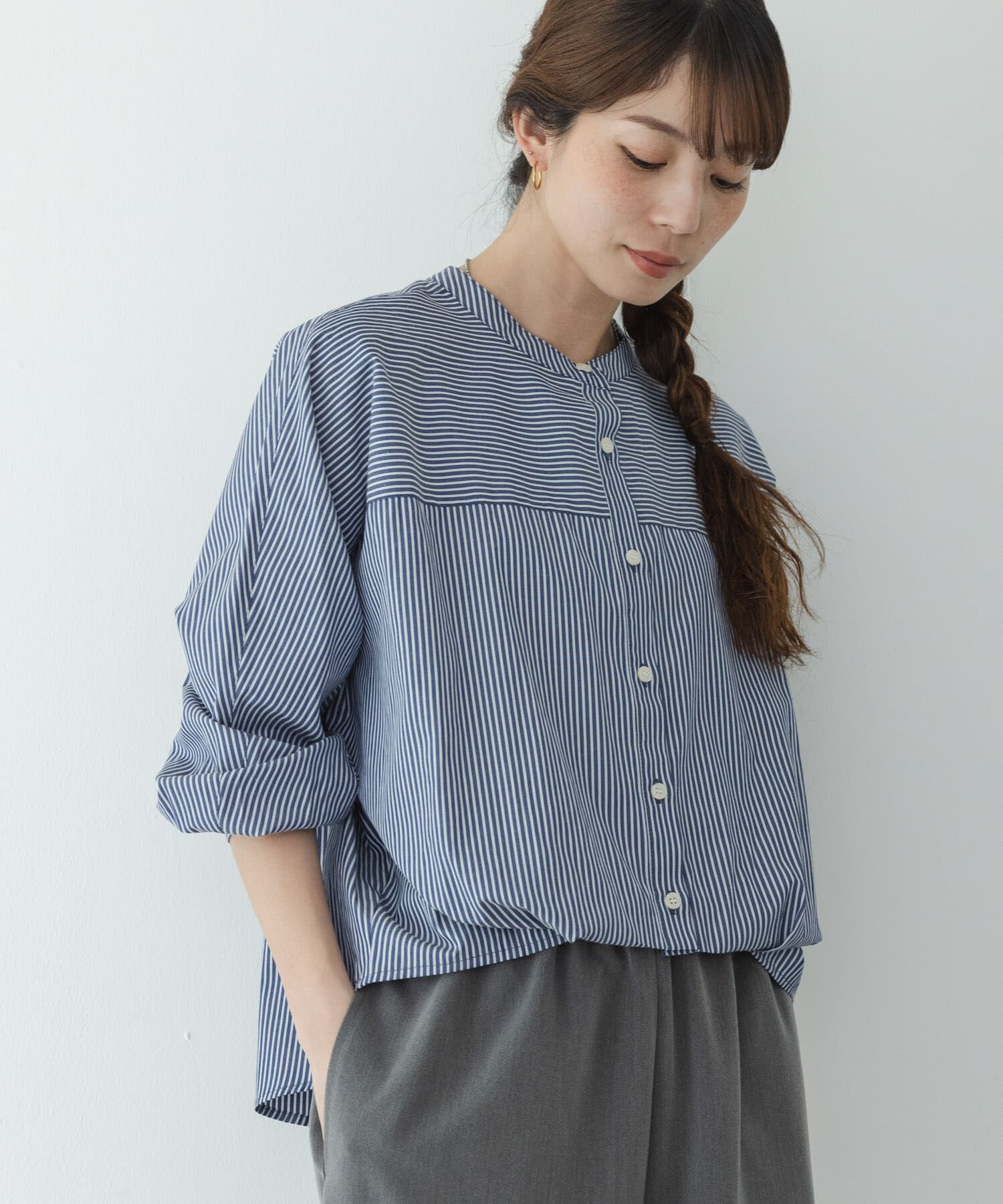 Sonny Label 「『WEB限定』フロントタックバンドカラーシャツ」|シャツ・ブラウス|