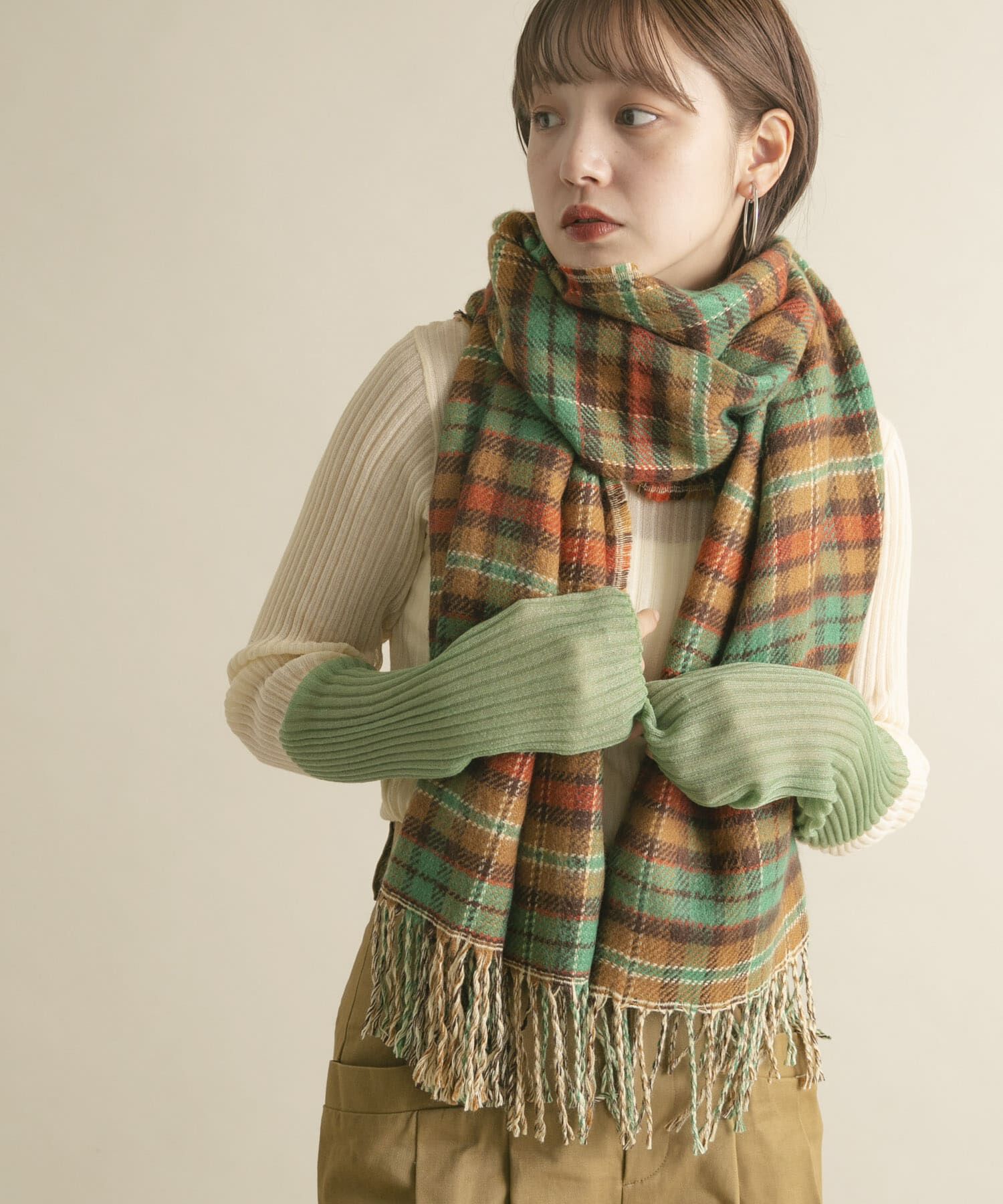  「リバーシブルチェックストール」|マフラー|