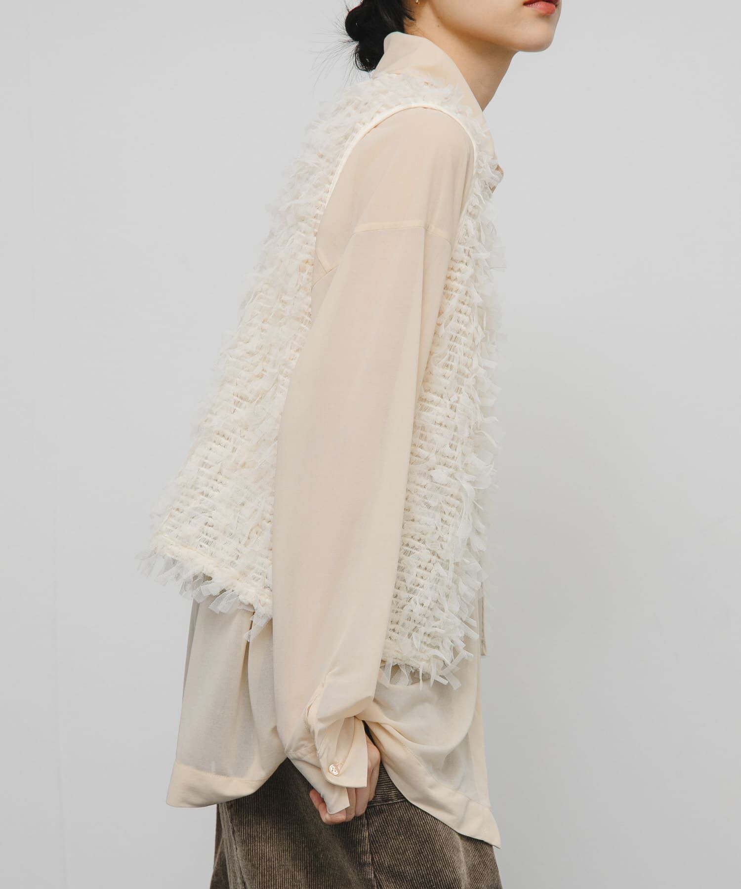  「チュールフリンジトップス」|ベスト・ジレ|