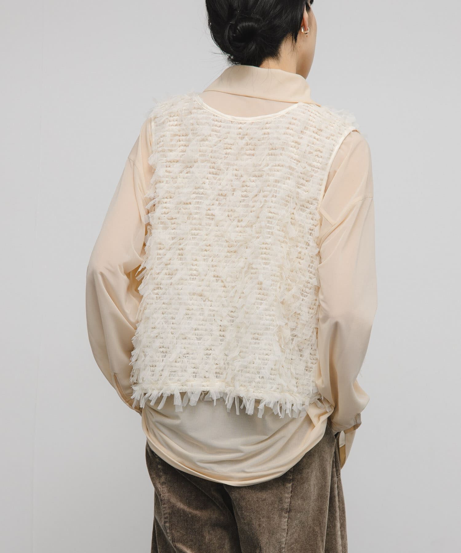  「チュールフリンジトップス」|ベスト・ジレ|
