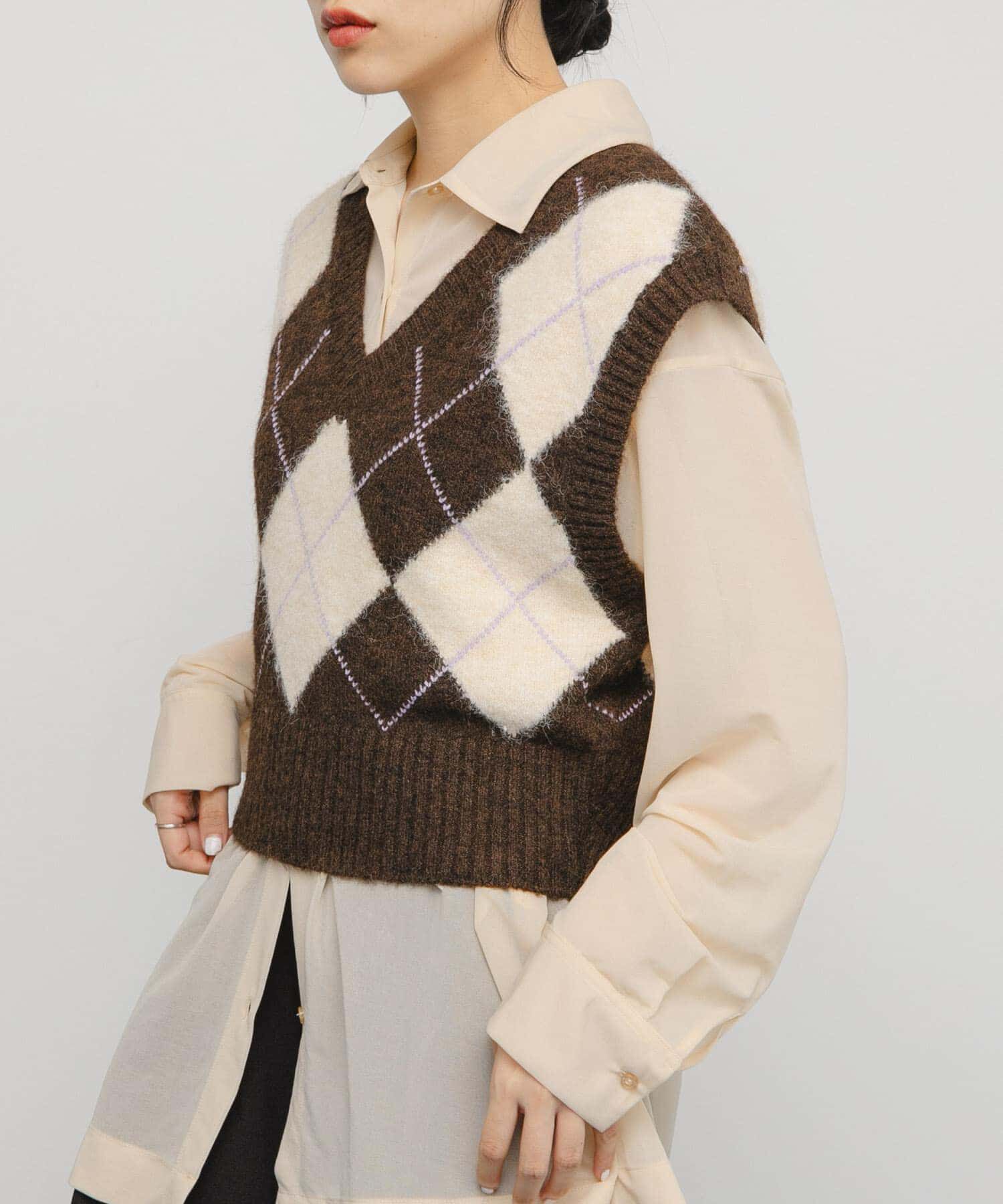  「アーガイルニットベスト」|ベスト・ジレ|