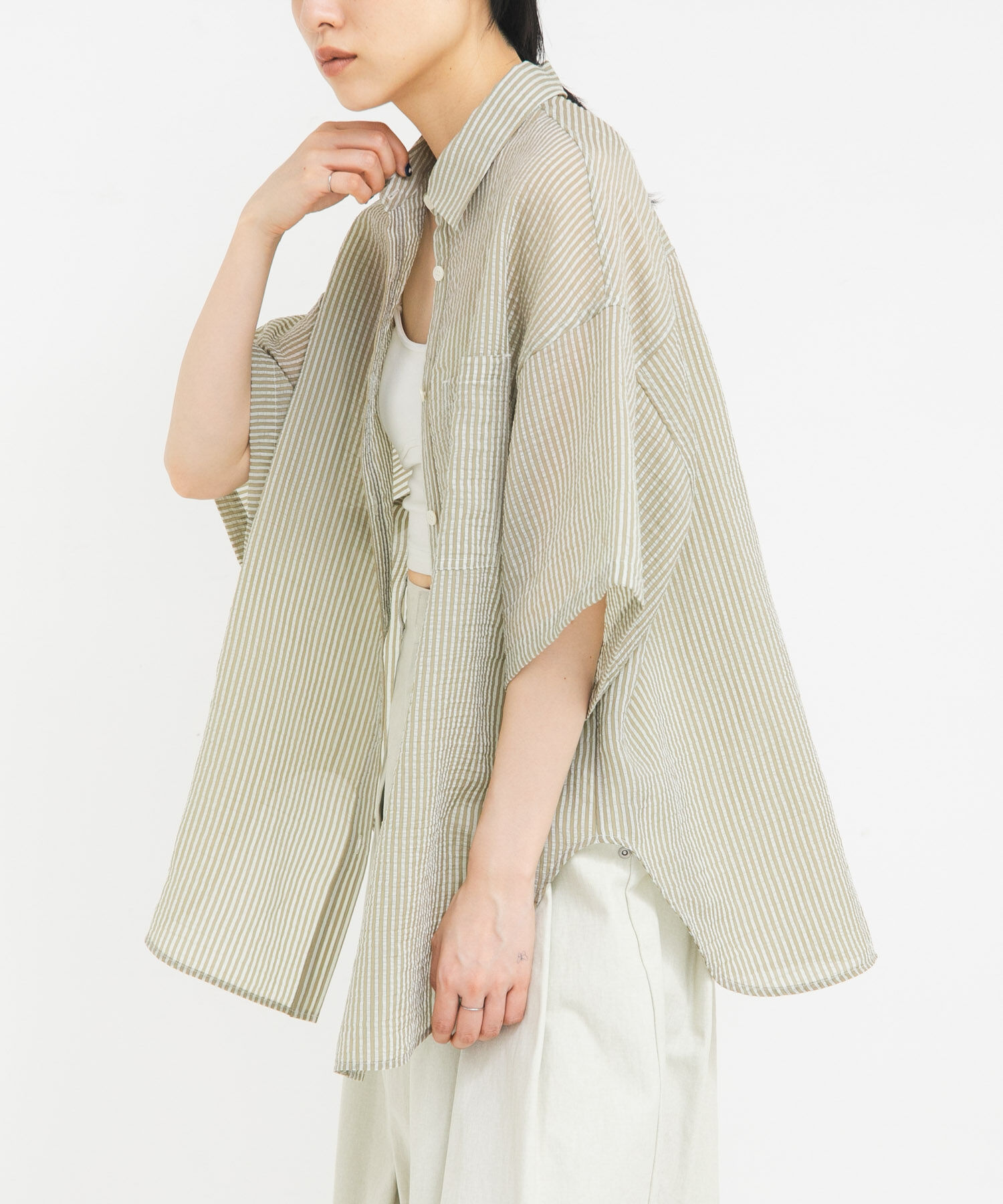  「シアーストライプBIGシャツ」|シャツ・ブラウス|