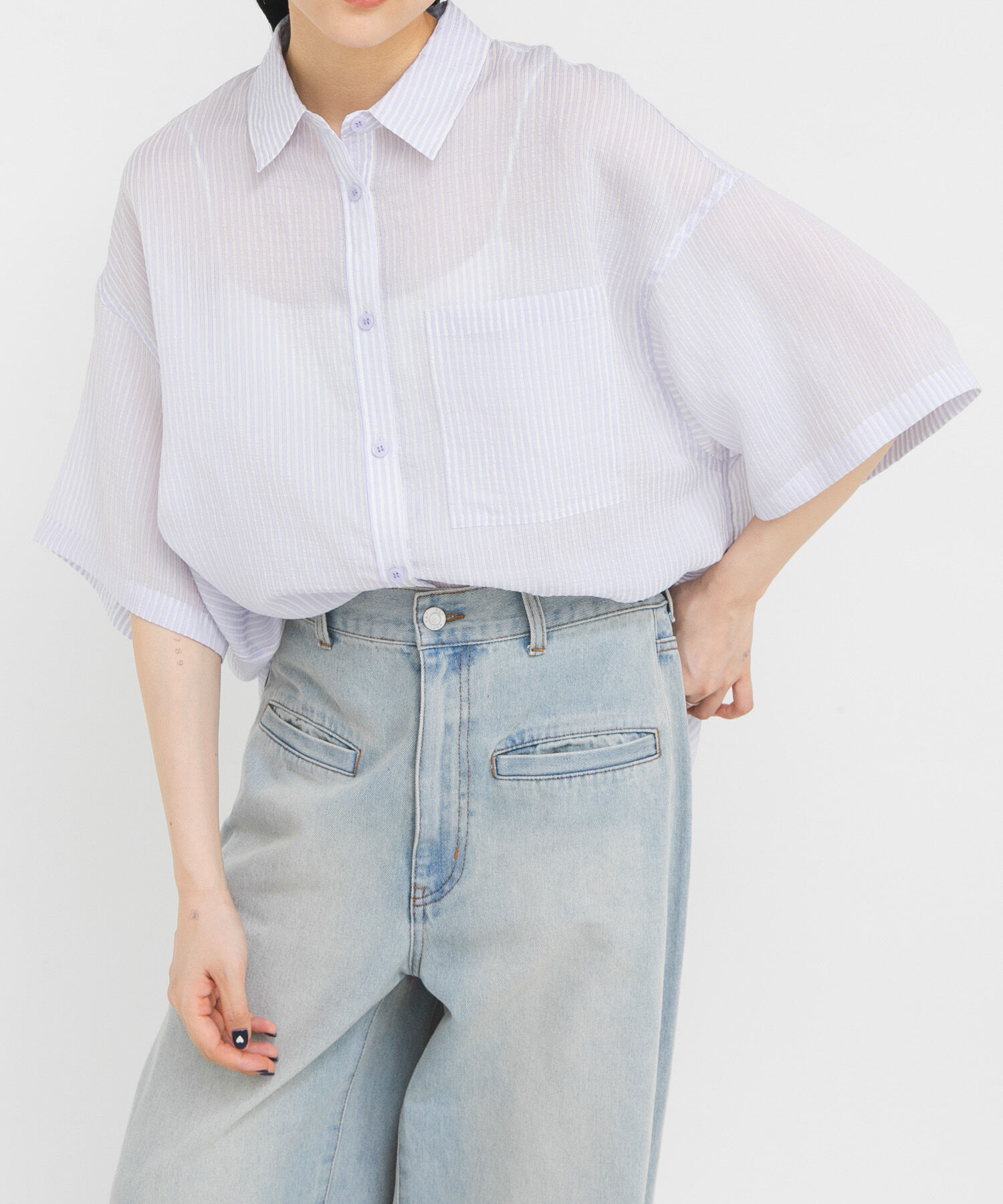  「シアーストライプBIGシャツ」|シャツ・ブラウス|