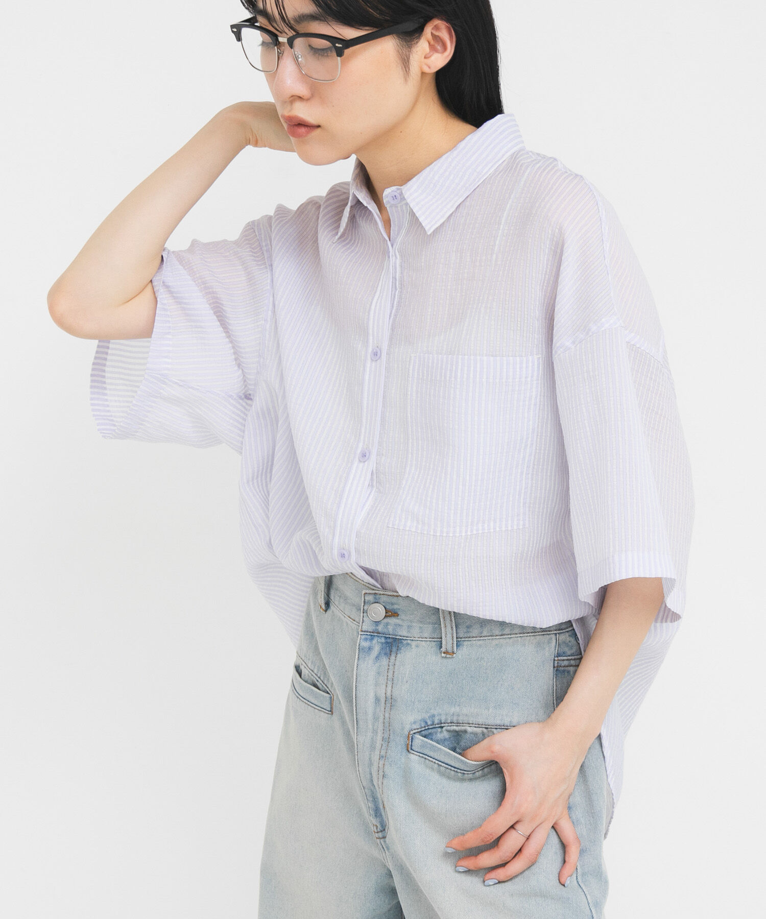  「シアーストライプBIGシャツ」|シャツ・ブラウス|