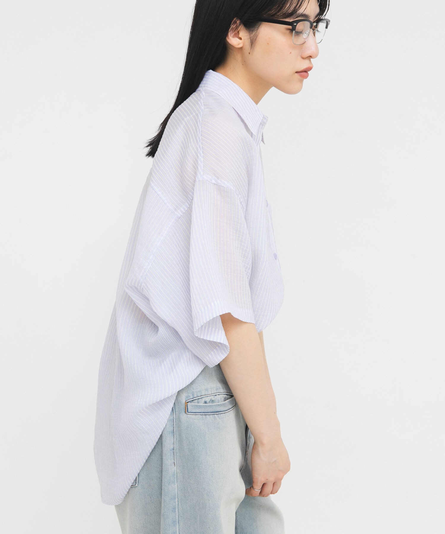  「シアーストライプBIGシャツ」|シャツ・ブラウス|