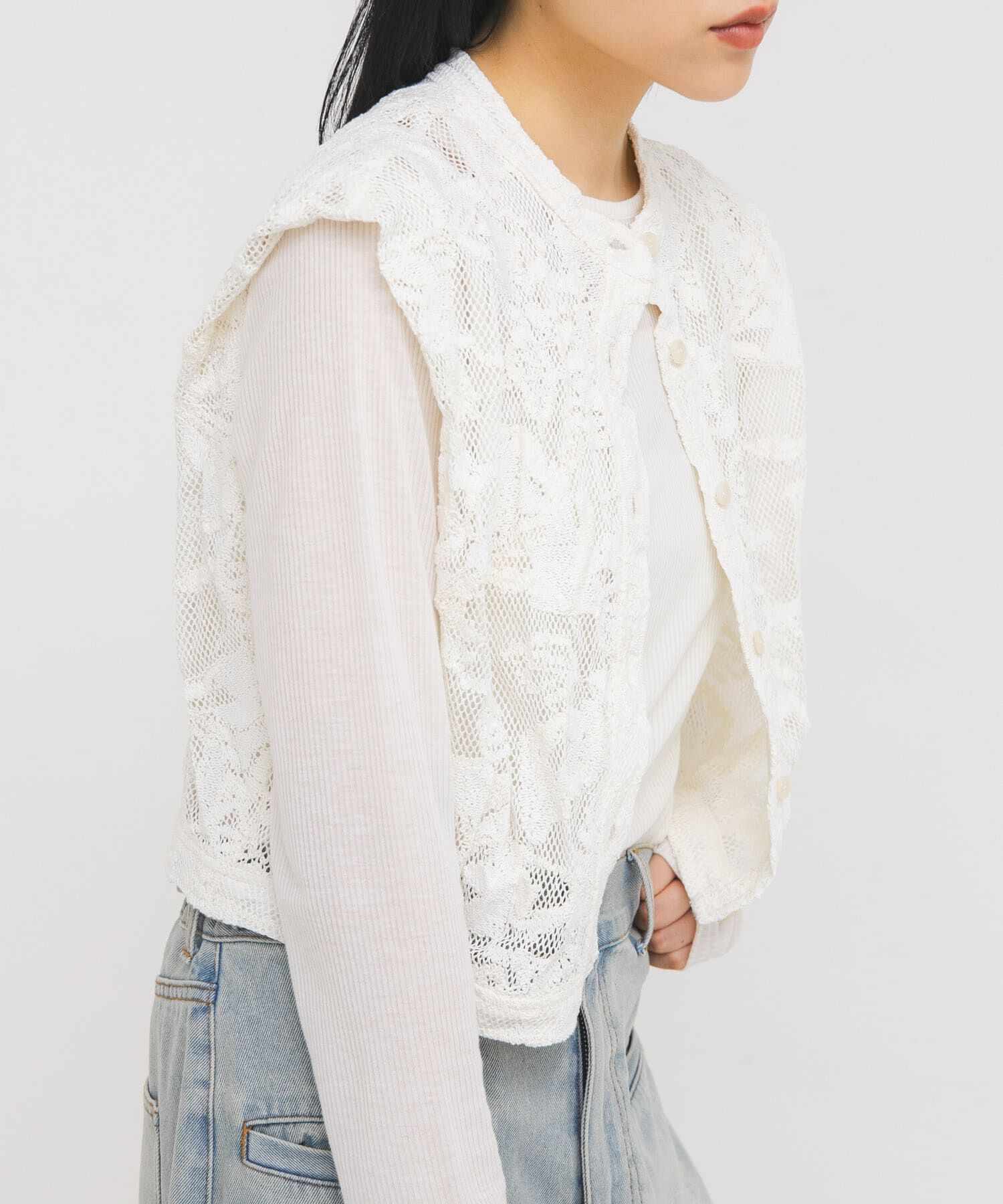  「バテンレースコンパクトシャツ」|シャツ・ブラウス|