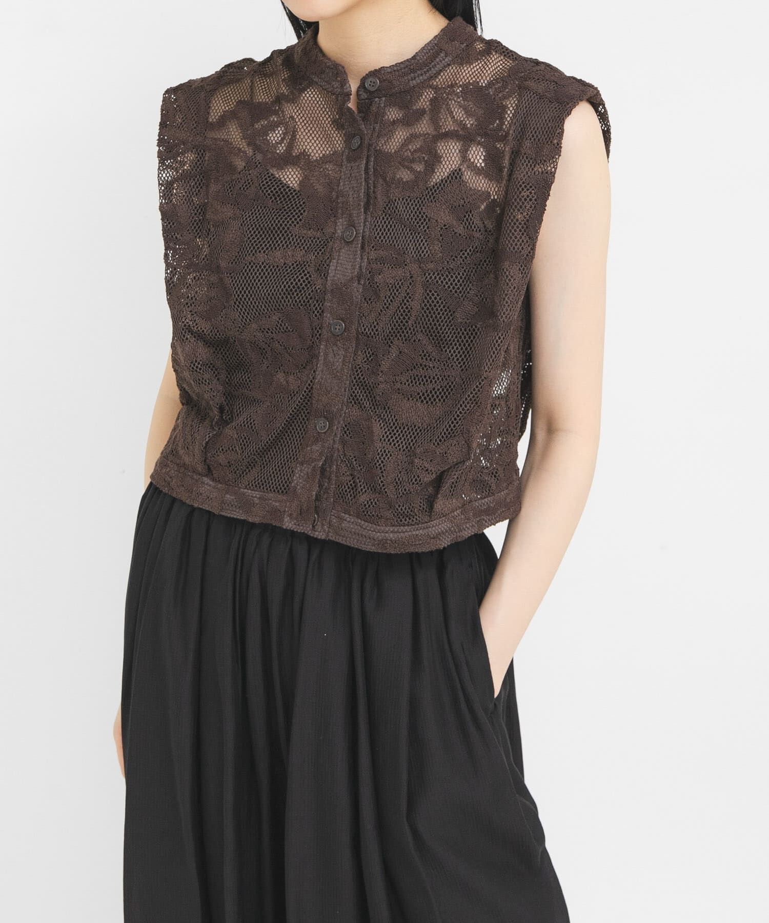  「バテンレースコンパクトシャツ」|シャツ・ブラウス|