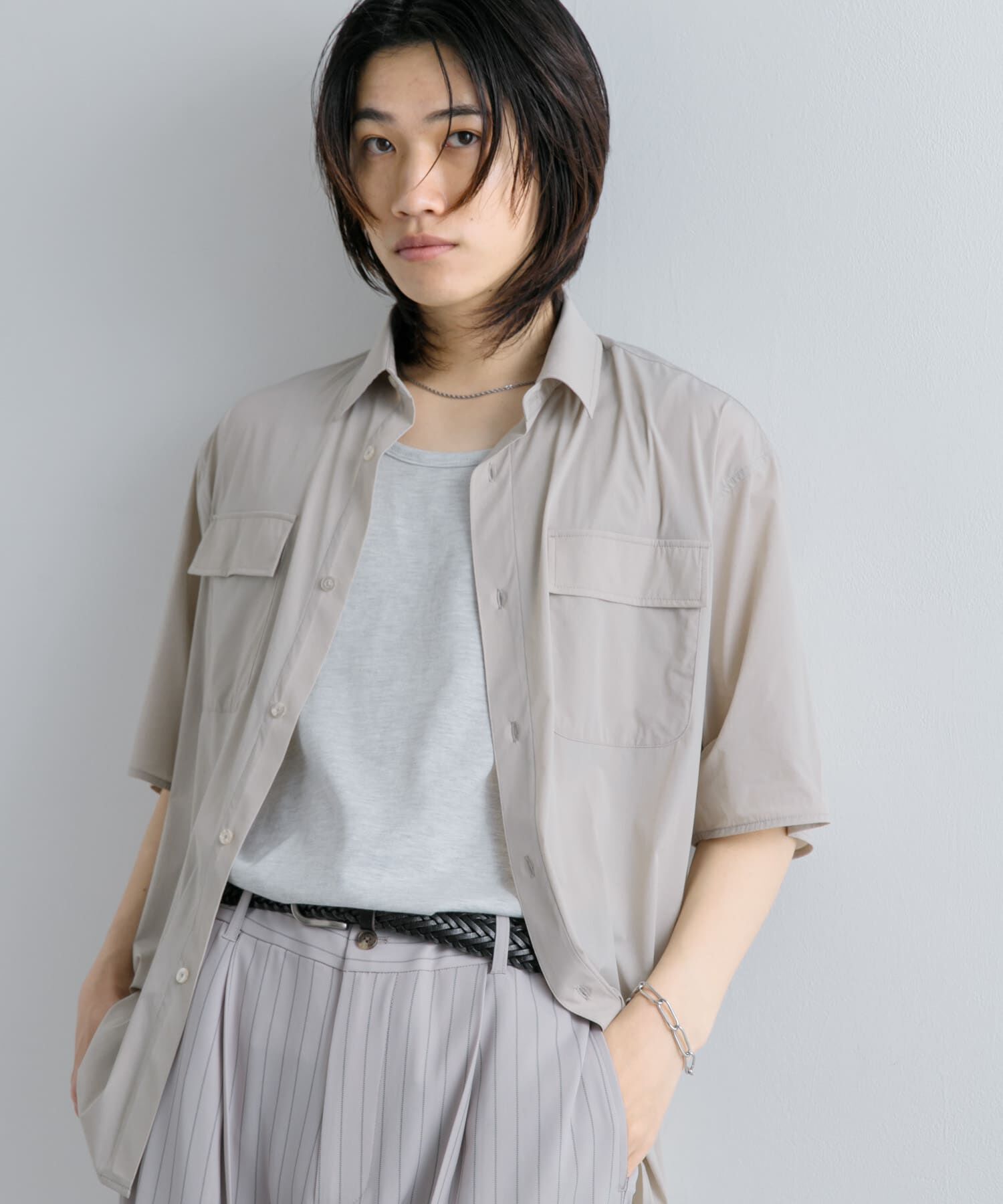 SENSE OF PLACE by URBAN RESEARCH「『UR TECH MoLight』 Wポケットシャツ(5分袖)」|シャツ・ブラウス|