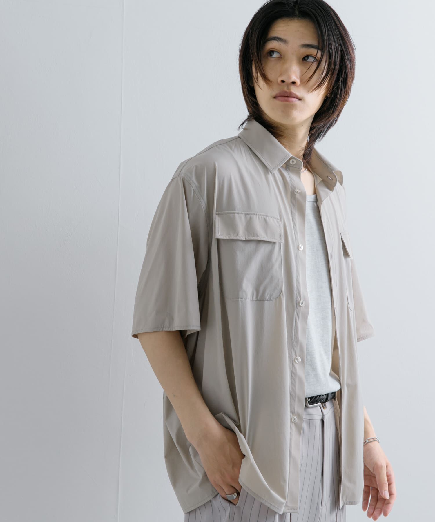 SENSE OF PLACE by URBAN RESEARCH「『UR TECH MoLight』 Wポケットシャツ(5分袖)」|シャツ・ブラウス|