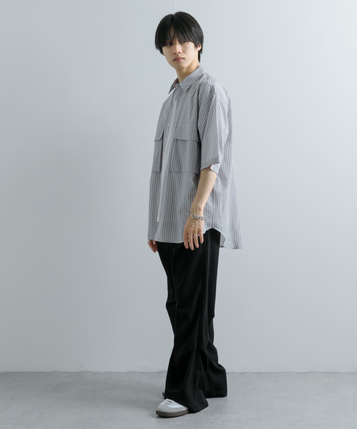 SENSE OF PLACE by URBAN RESEARCH「ストライプCPOルーズシャツ(5分袖)」|シャツ・ブラウス|