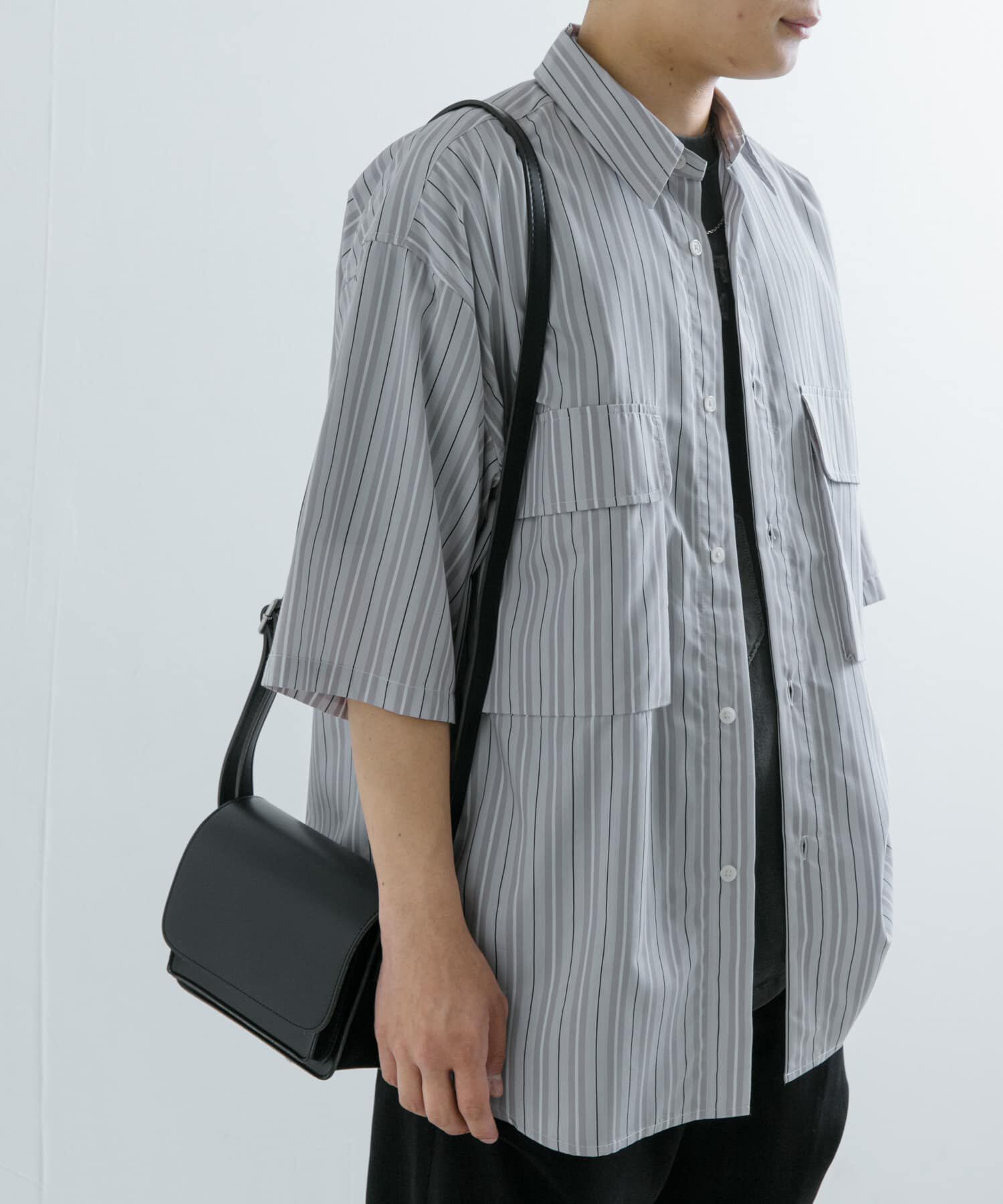 SENSE OF PLACE by URBAN RESEARCH「ストライプCPOルーズシャツ(5分袖)」|シャツ・ブラウス|