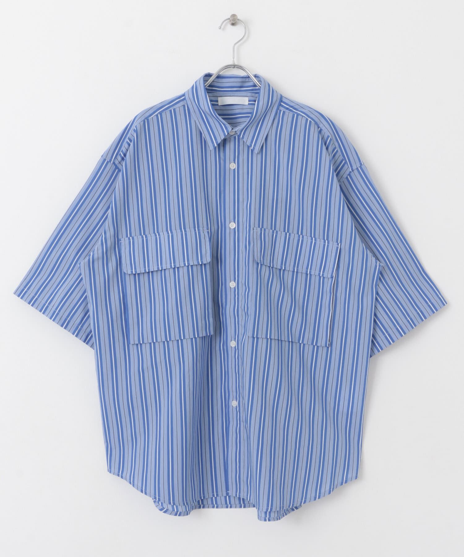 SENSE OF PLACE by URBAN RESEARCH「ストライプCPOルーズシャツ(5分袖)」|シャツ・ブラウス|