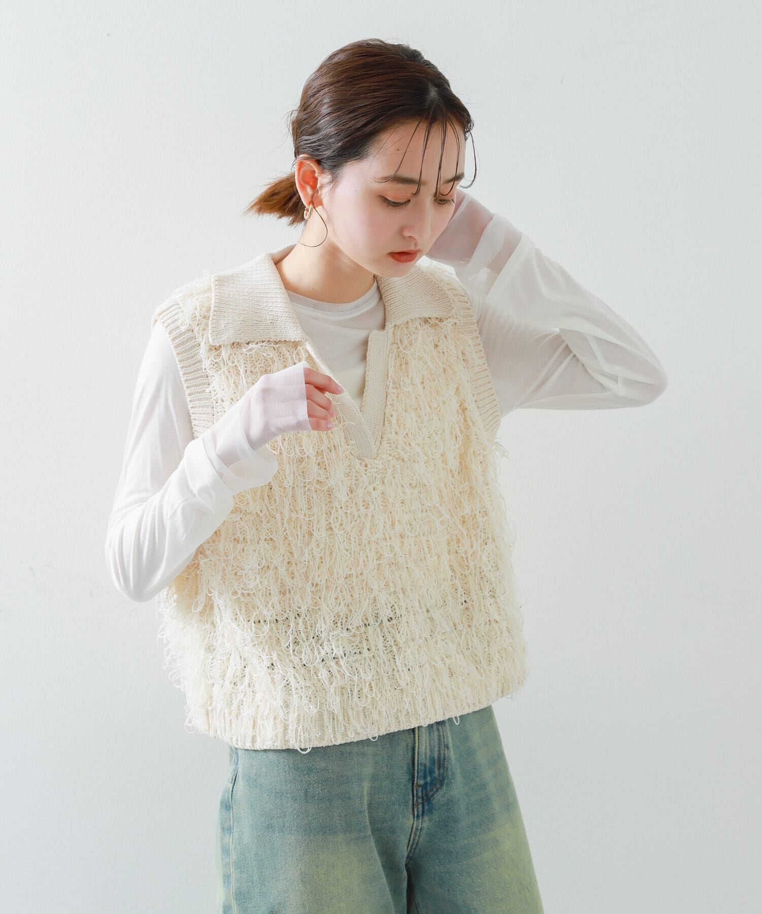 SENSE OF PLACE by URBAN RESEARCH「ループヤーンニットベスト」|ベスト・ジレ|