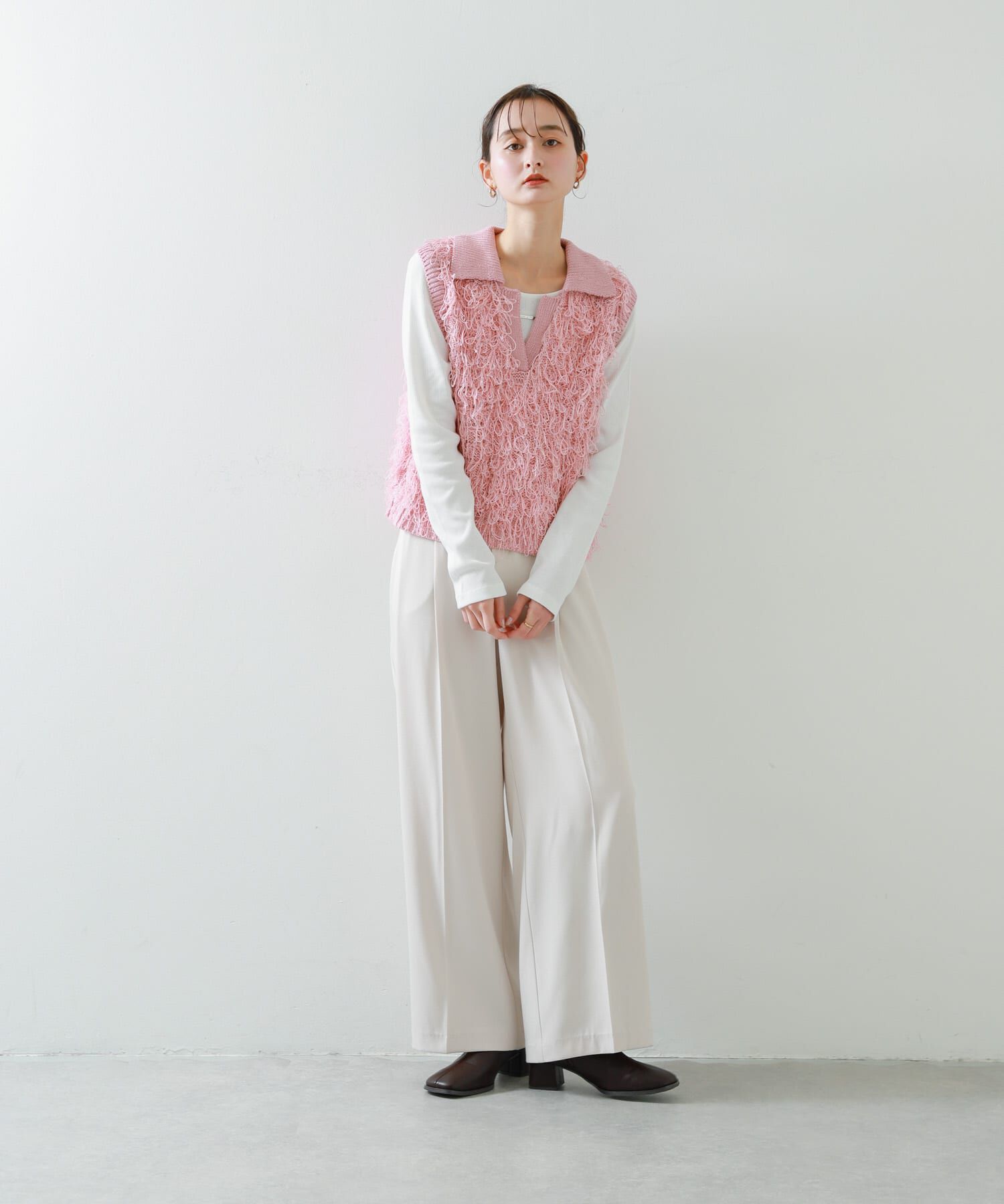 SENSE OF PLACE by URBAN RESEARCH「ループヤーンニットベスト」|ベスト・ジレ|