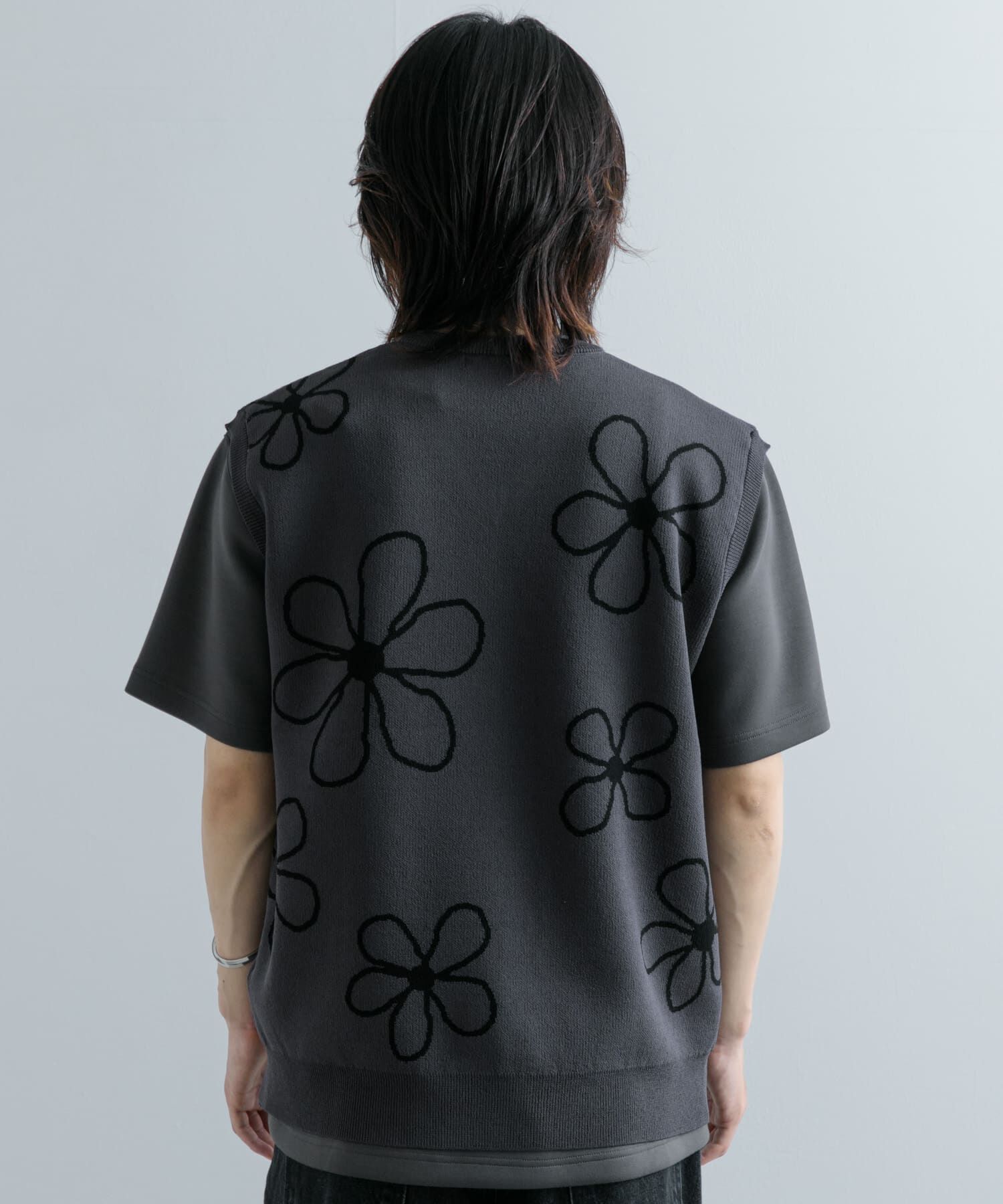 SENSE OF PLACE by URBAN RESEARCH「ポップアートフラワーニットベスト」|ベスト・ジレ|