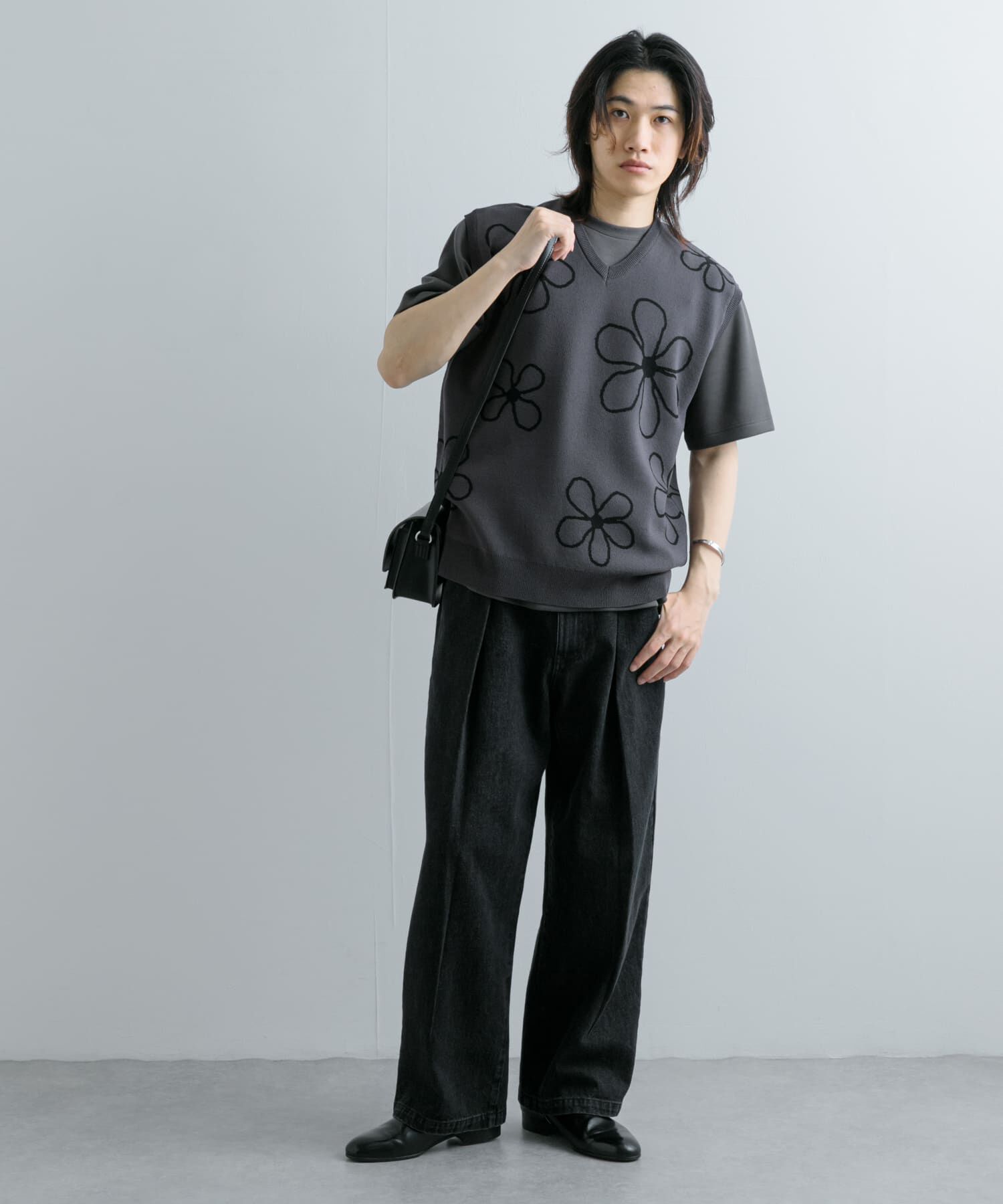 SENSE OF PLACE by URBAN RESEARCH「ポップアートフラワーニットベスト」|ベスト・ジレ|