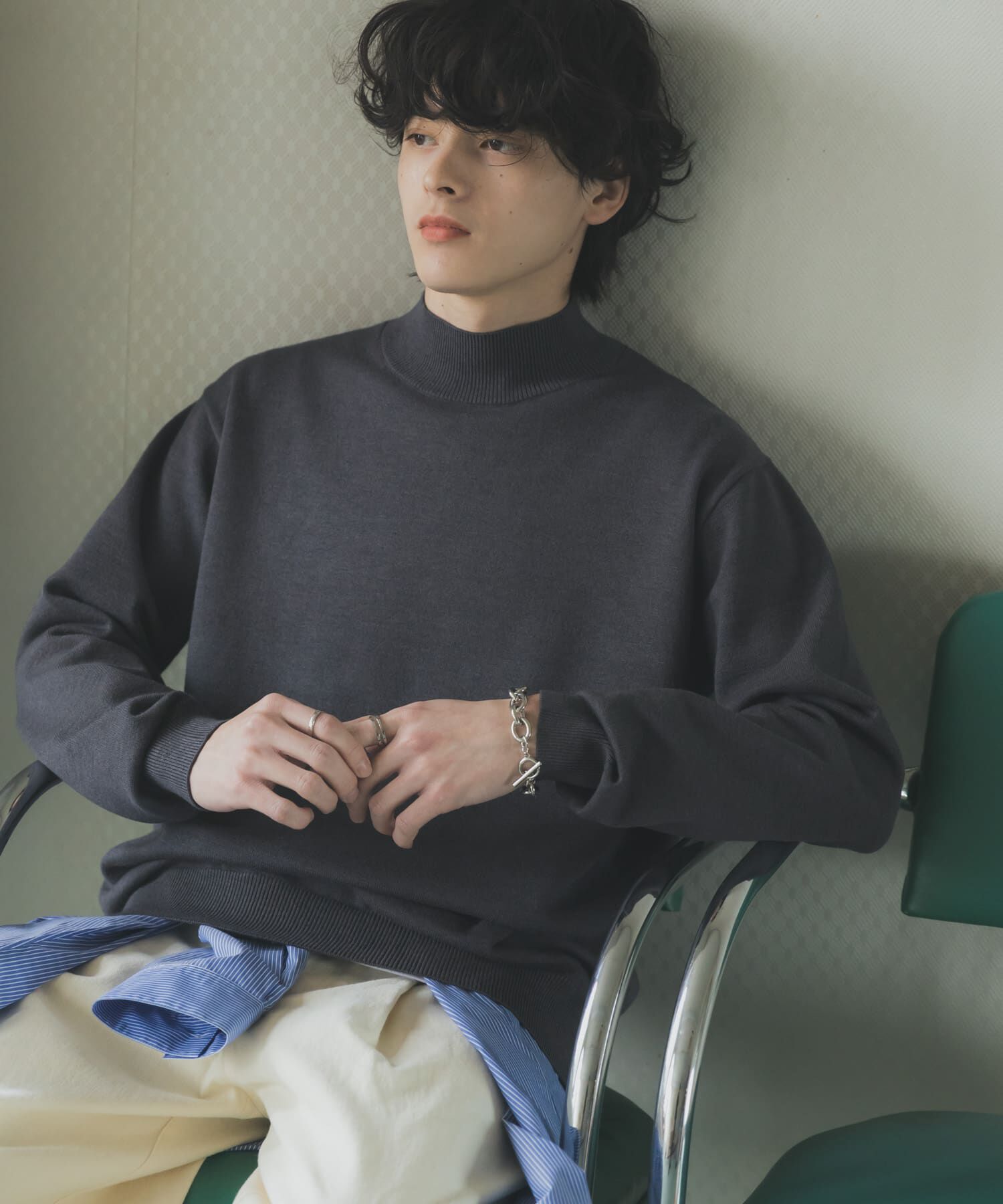 SENSE OF PLACE by URBAN RESEARCH「『一部WEB限定カラー』『洗濯可/毛玉防止』ストレッチモックネックニット」|ニット・セーター|