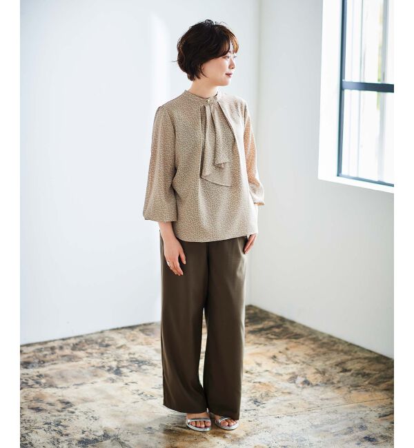 le.coeur blanc「幾何柄スカーフタイブラウス」|シャツ・ブラウス|