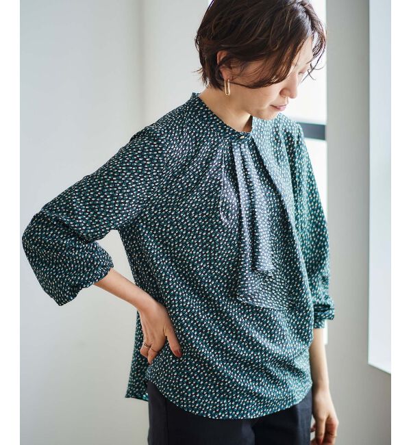 le.coeur blanc「幾何柄スカーフタイブラウス」|シャツ・ブラウス|
