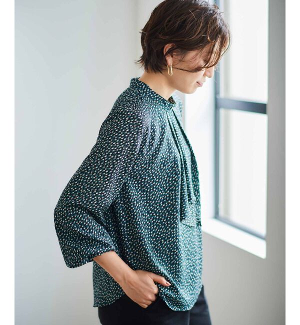 le.coeur blanc「幾何柄スカーフタイブラウス」|シャツ・ブラウス|