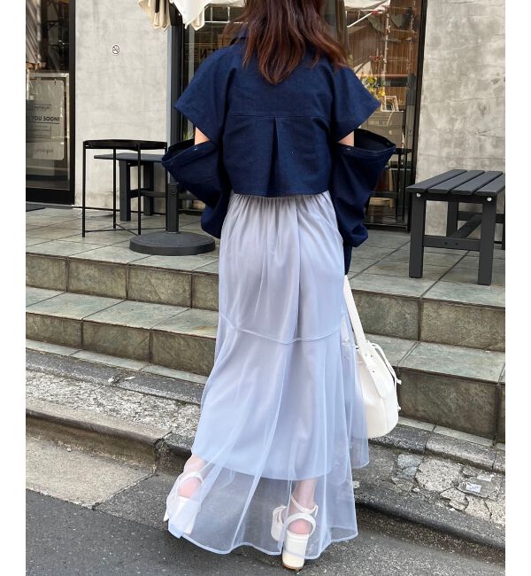  「チュールレイヤードシアースカート」|スカート|